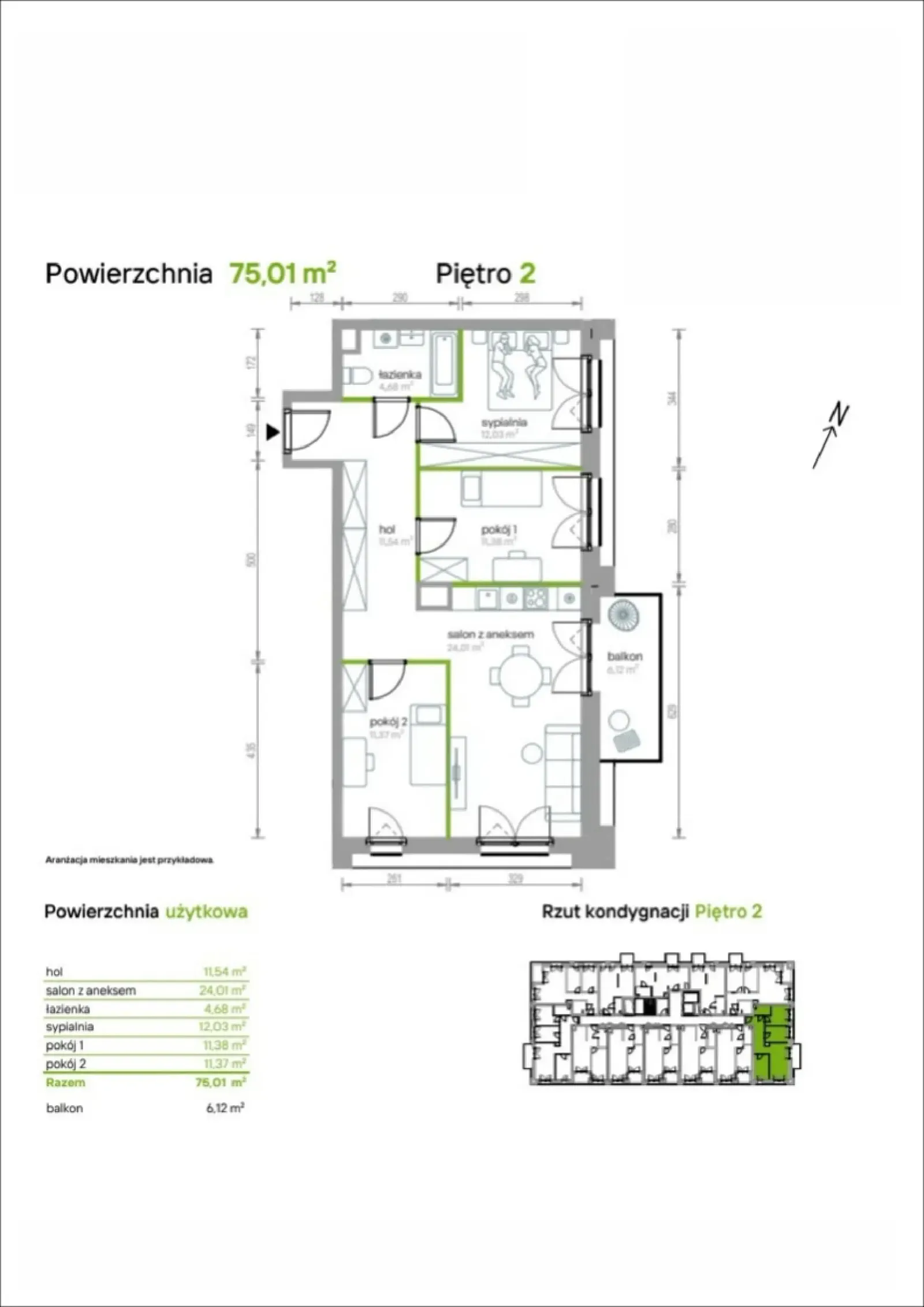 Floor plan: Apartment no. 2/A/06
