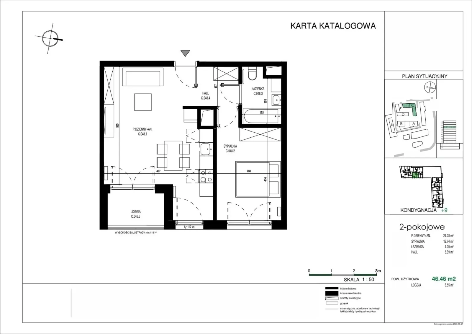Rzut: Lokal C.048, 2 pok.