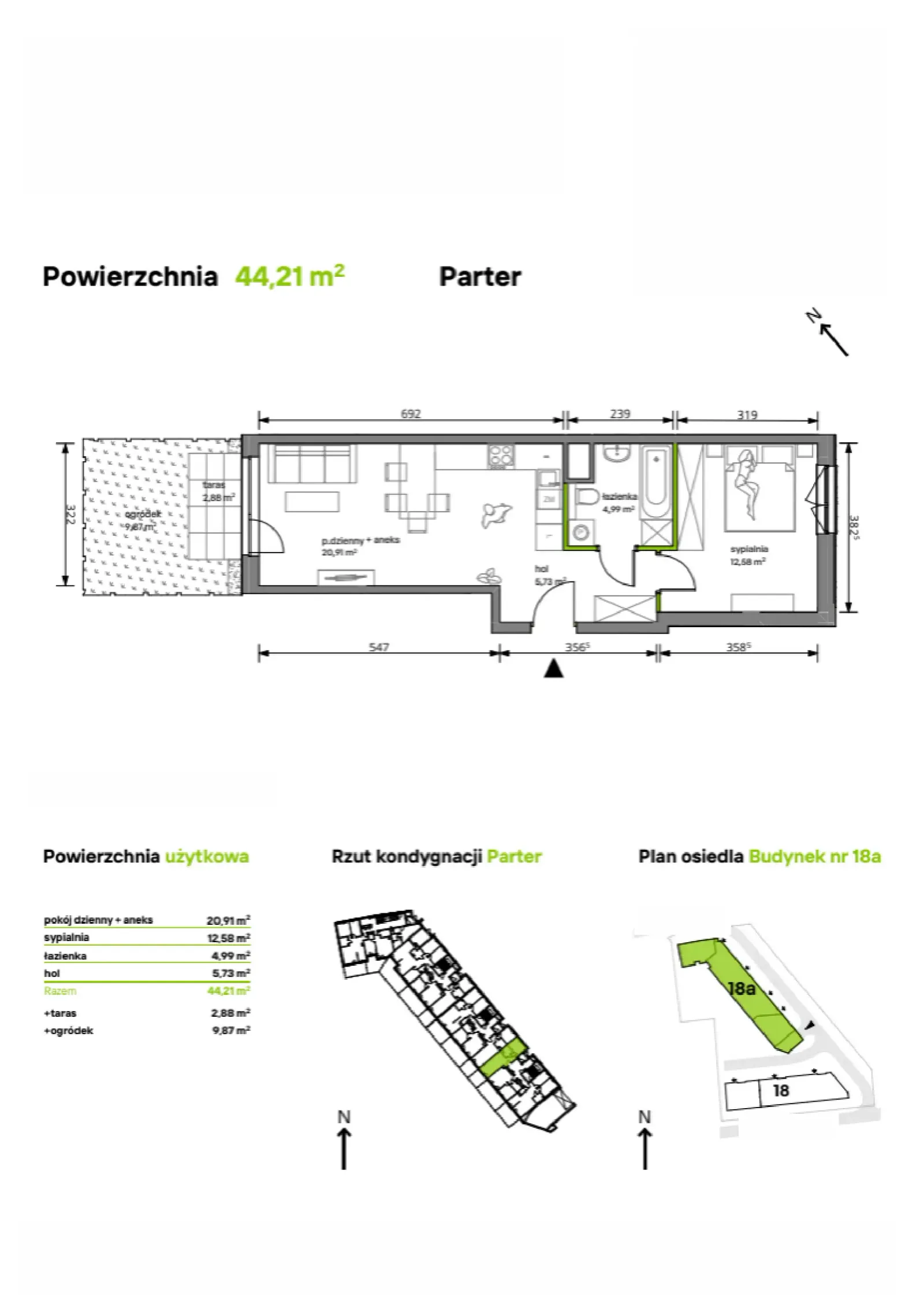 Rzut: Lokal 18A/039, 2 pok.