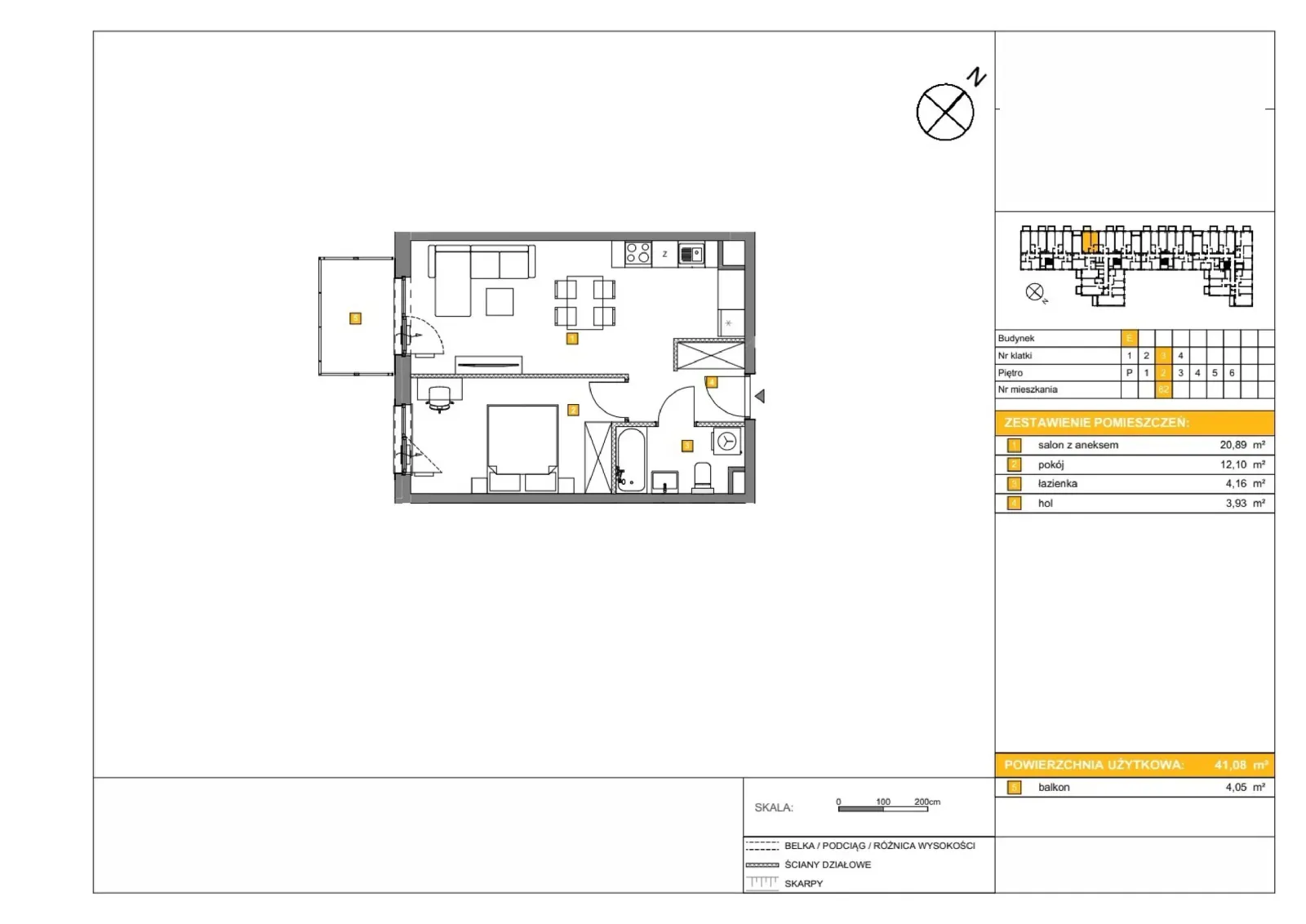 Floor plan: Apartment no. E82