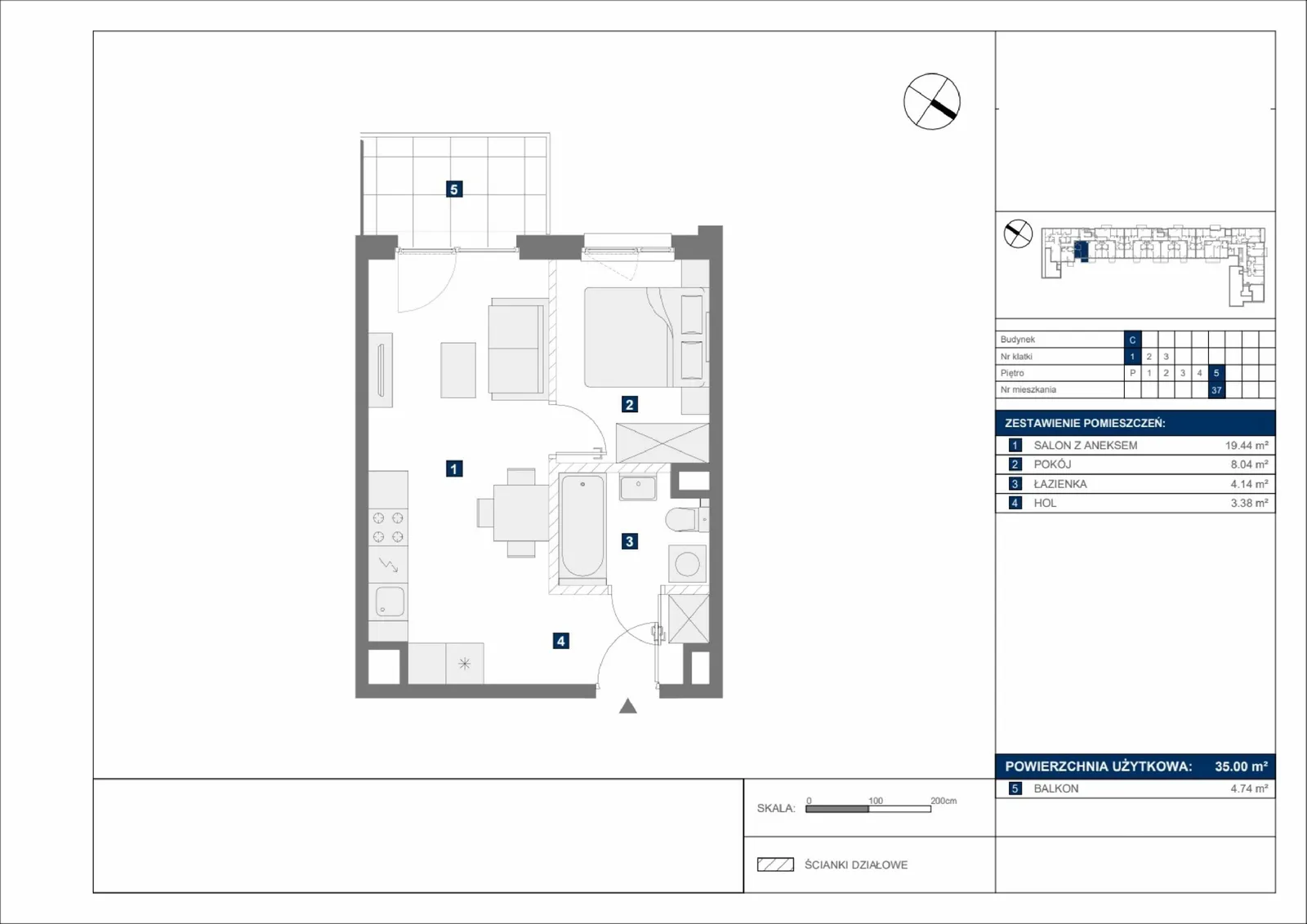 Floor plan: Apartment no. C37