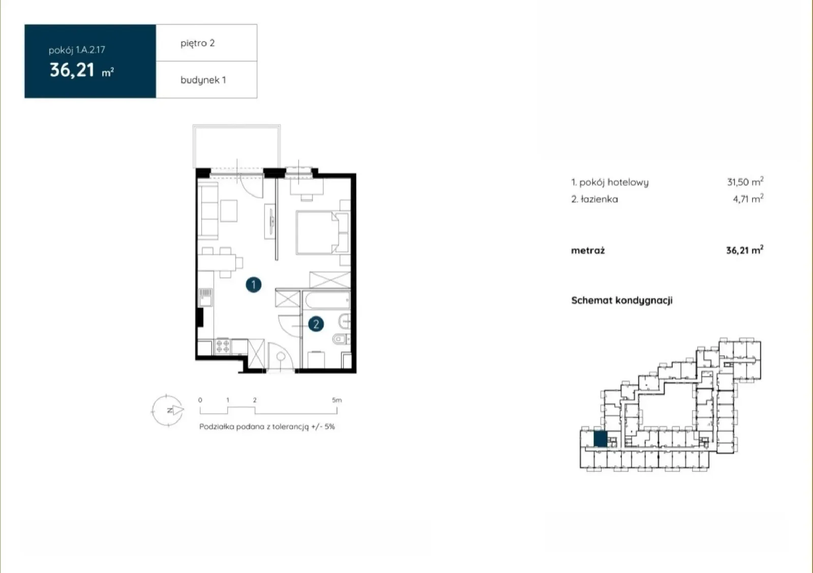 Floor plan: Apartment no. 1.A.2.17
