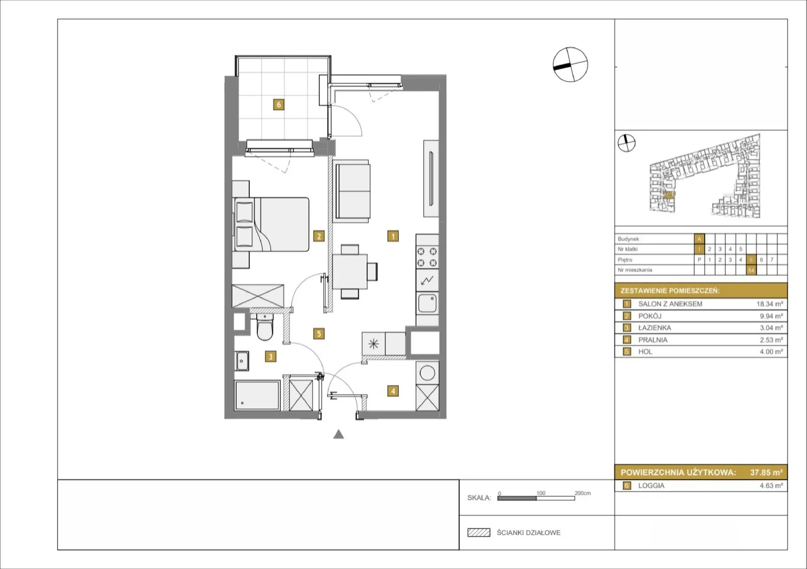 Floor plan: Apartment no. A54