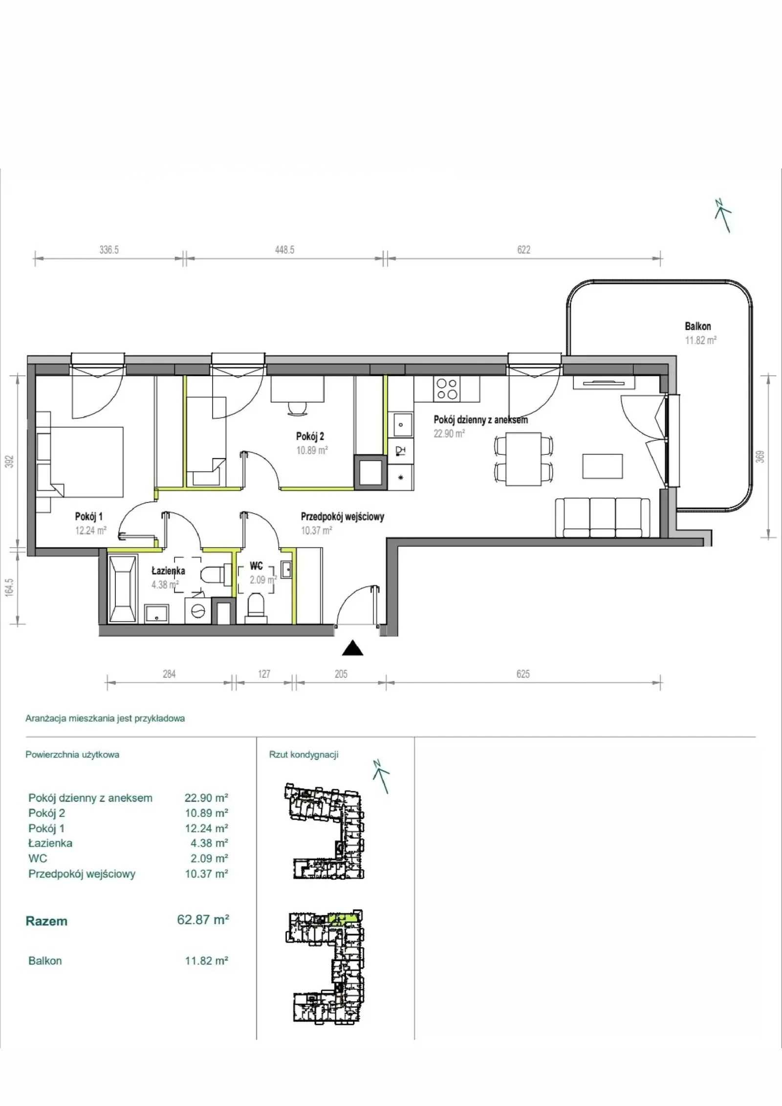 Floor plan: Apartment no. B/1/117