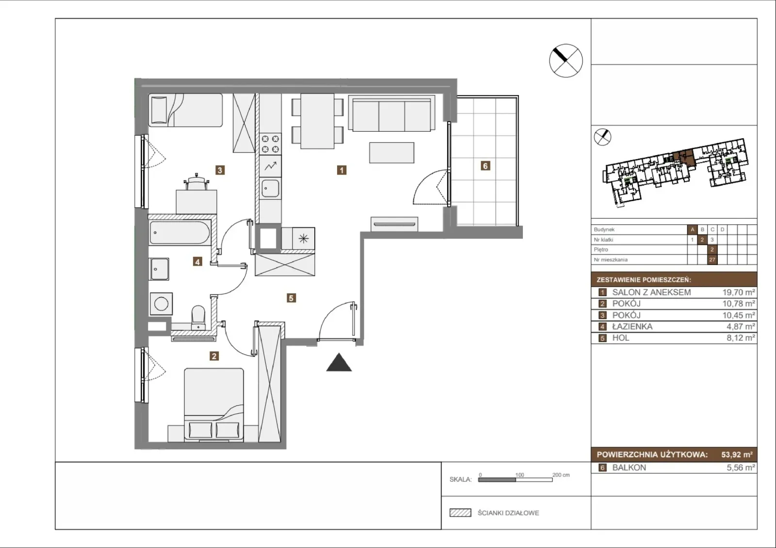 Floor plan: Apartment no. A27