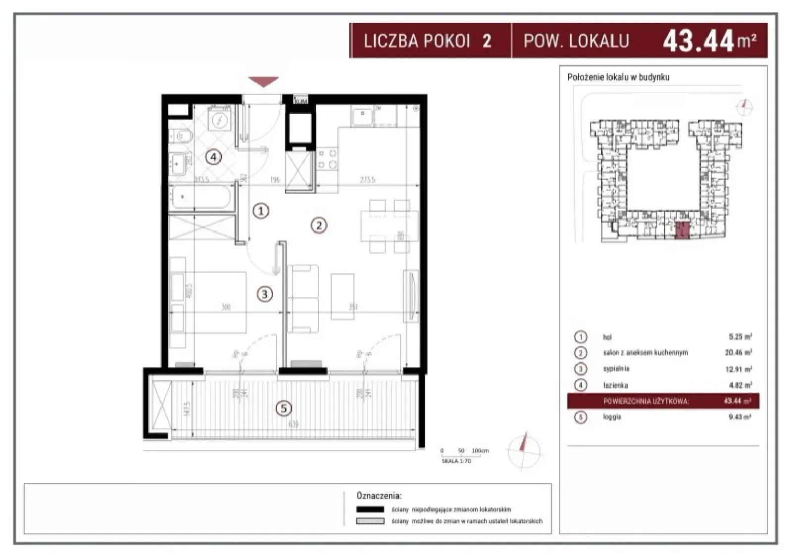 Floor plan: Apartment no. D/6/96