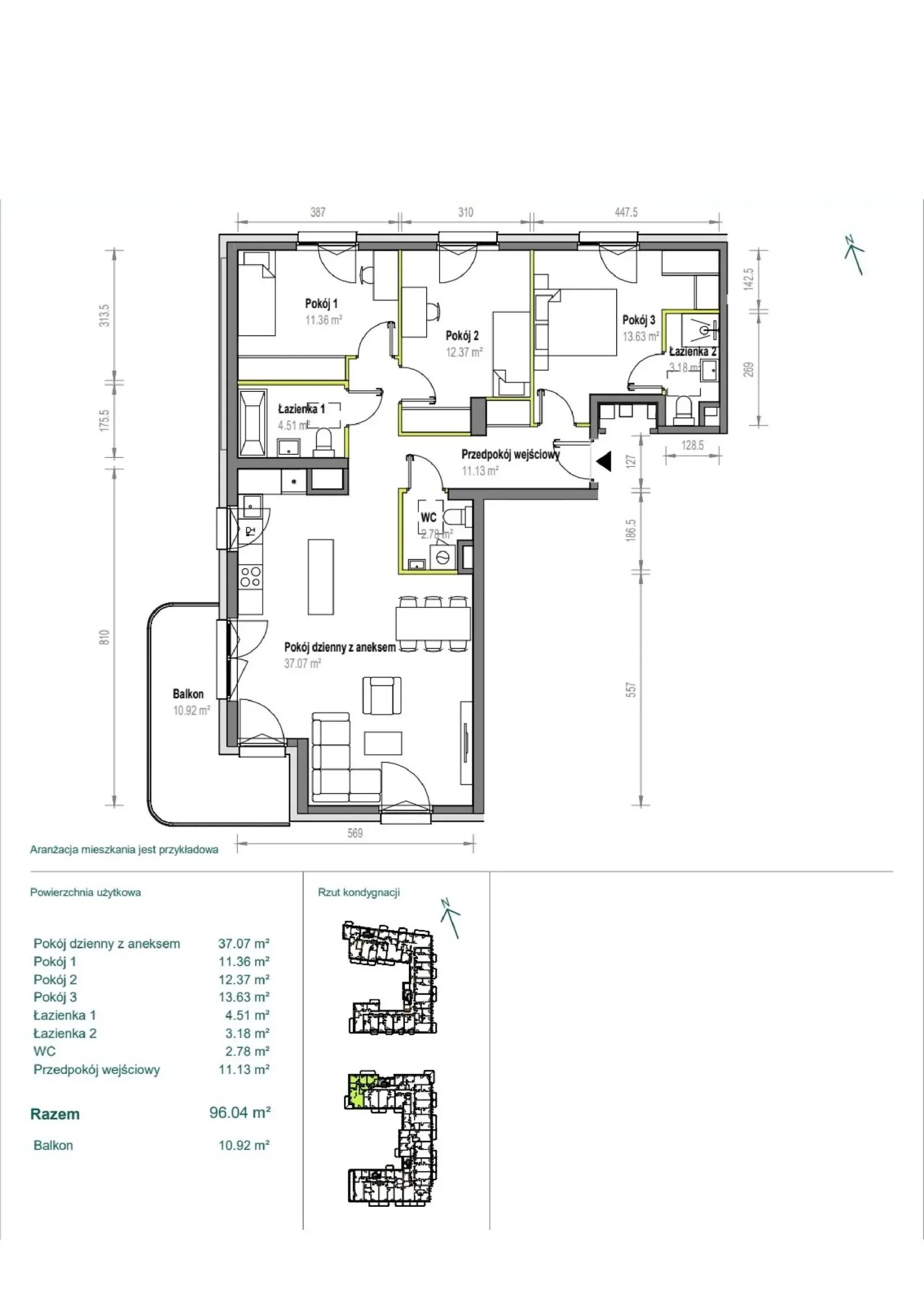 Floor plan: Apartment no. B/1/86