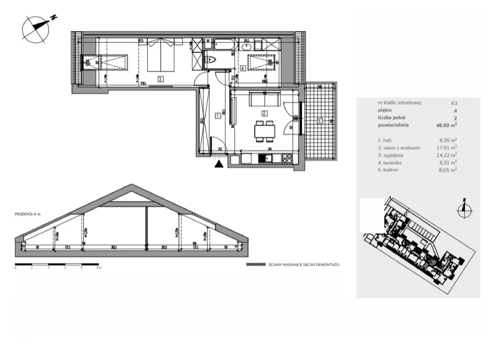 Floor plan: Lokal Apartament M4/10, 2 pok.