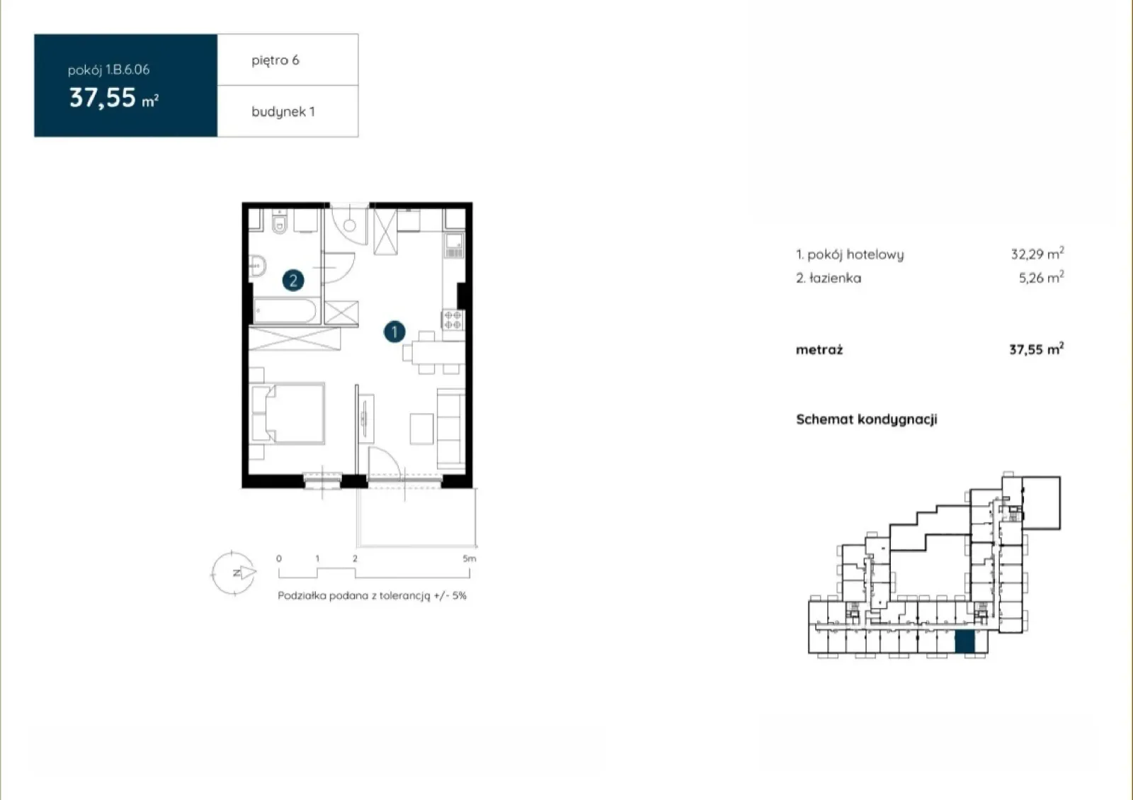Floor plan: Apartment no. 1.B.6.06