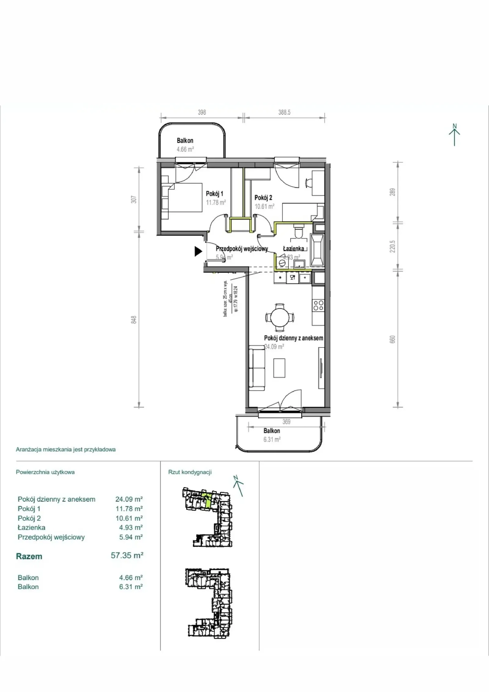 Floor plan: Apartment no. A/1/17