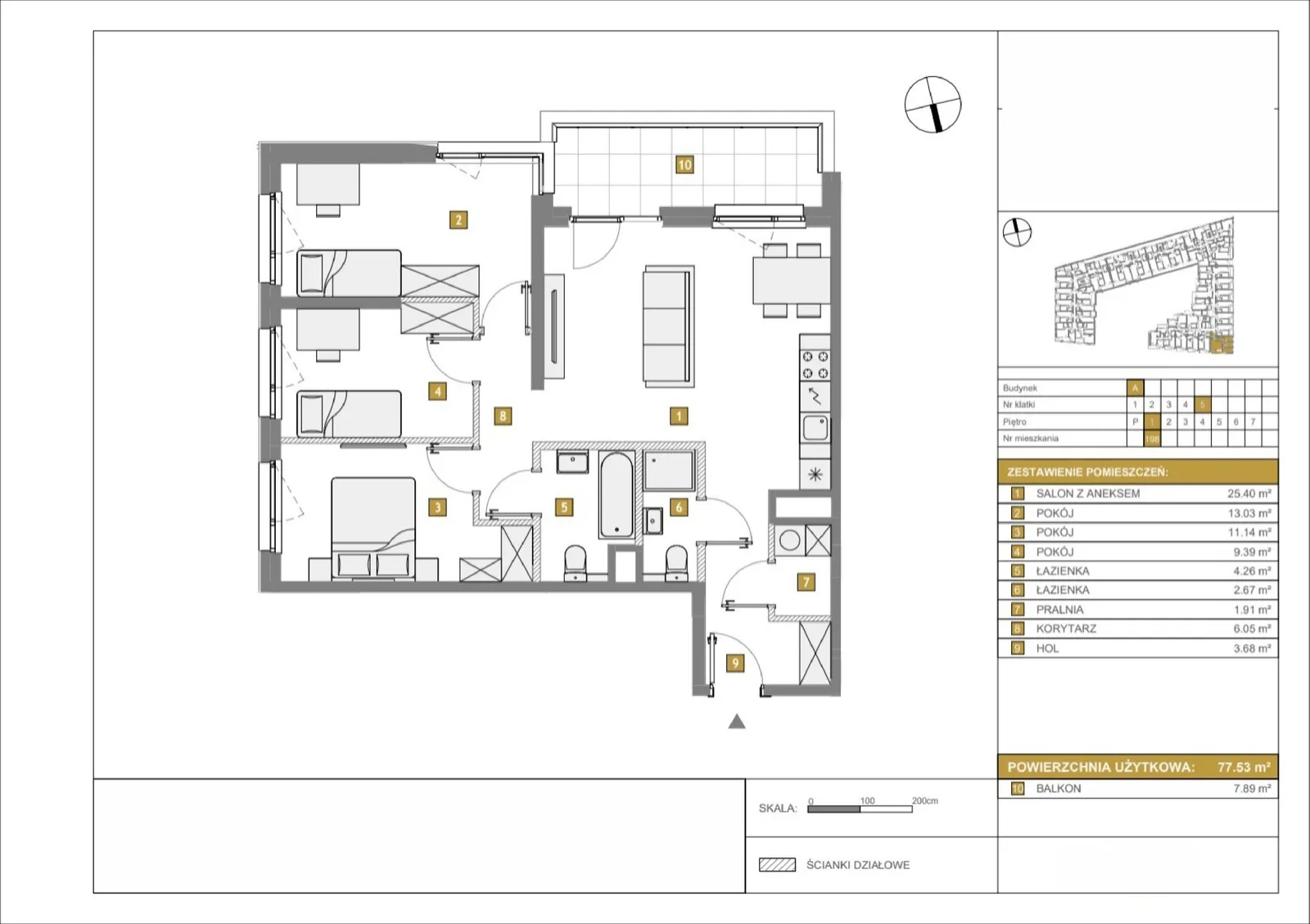 Floor plan: Apartment no. A198