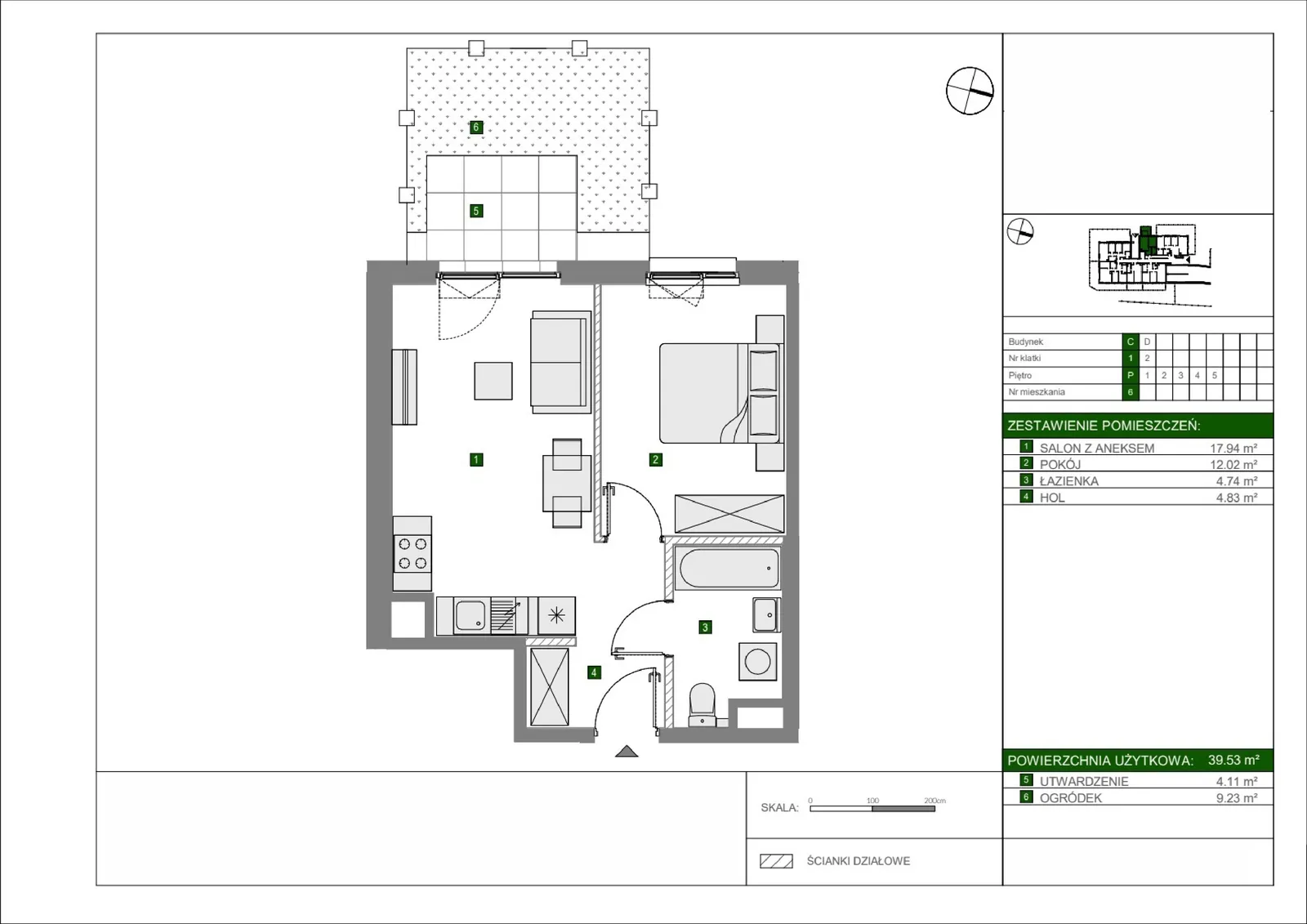 Floor plan: Apartment no. C6