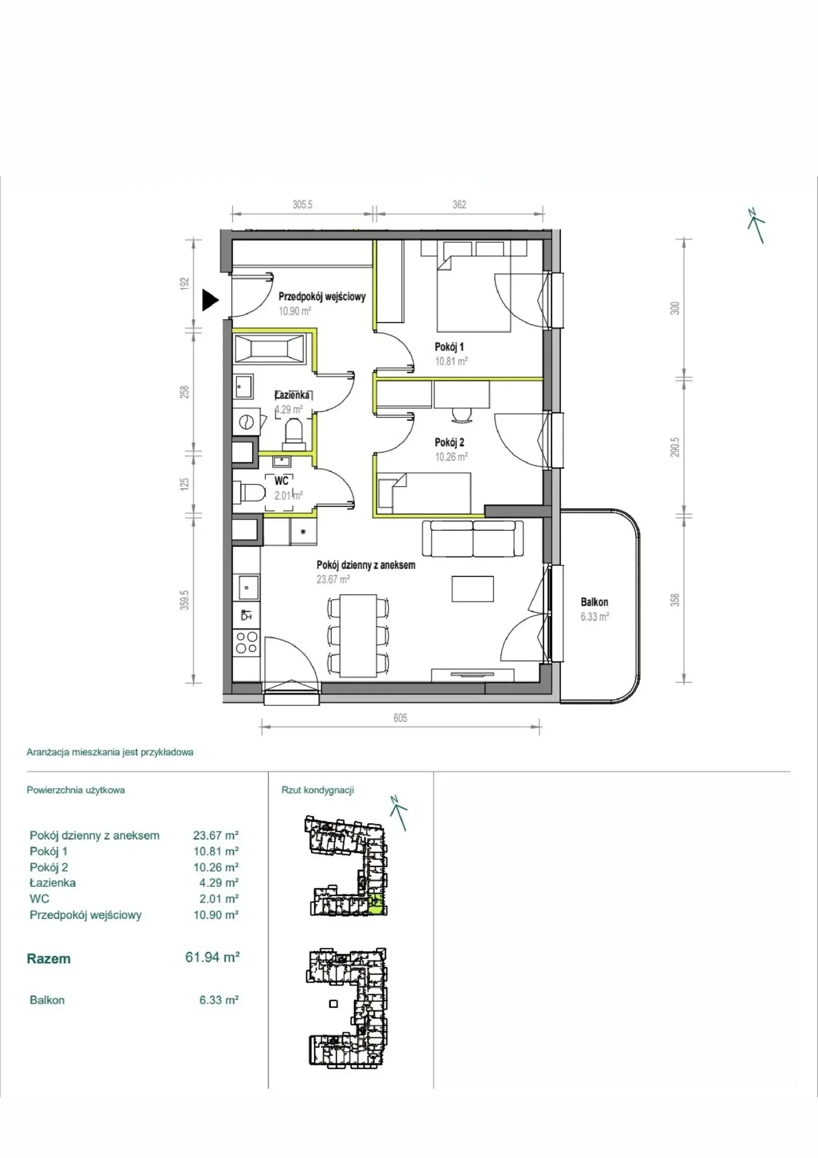 Floor plan: Apartment no. A/2/45