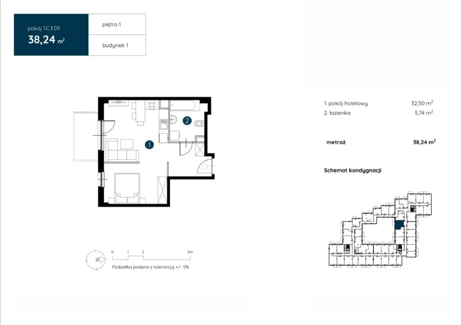 Floor plan: Apartment no. 1.C.1.05
