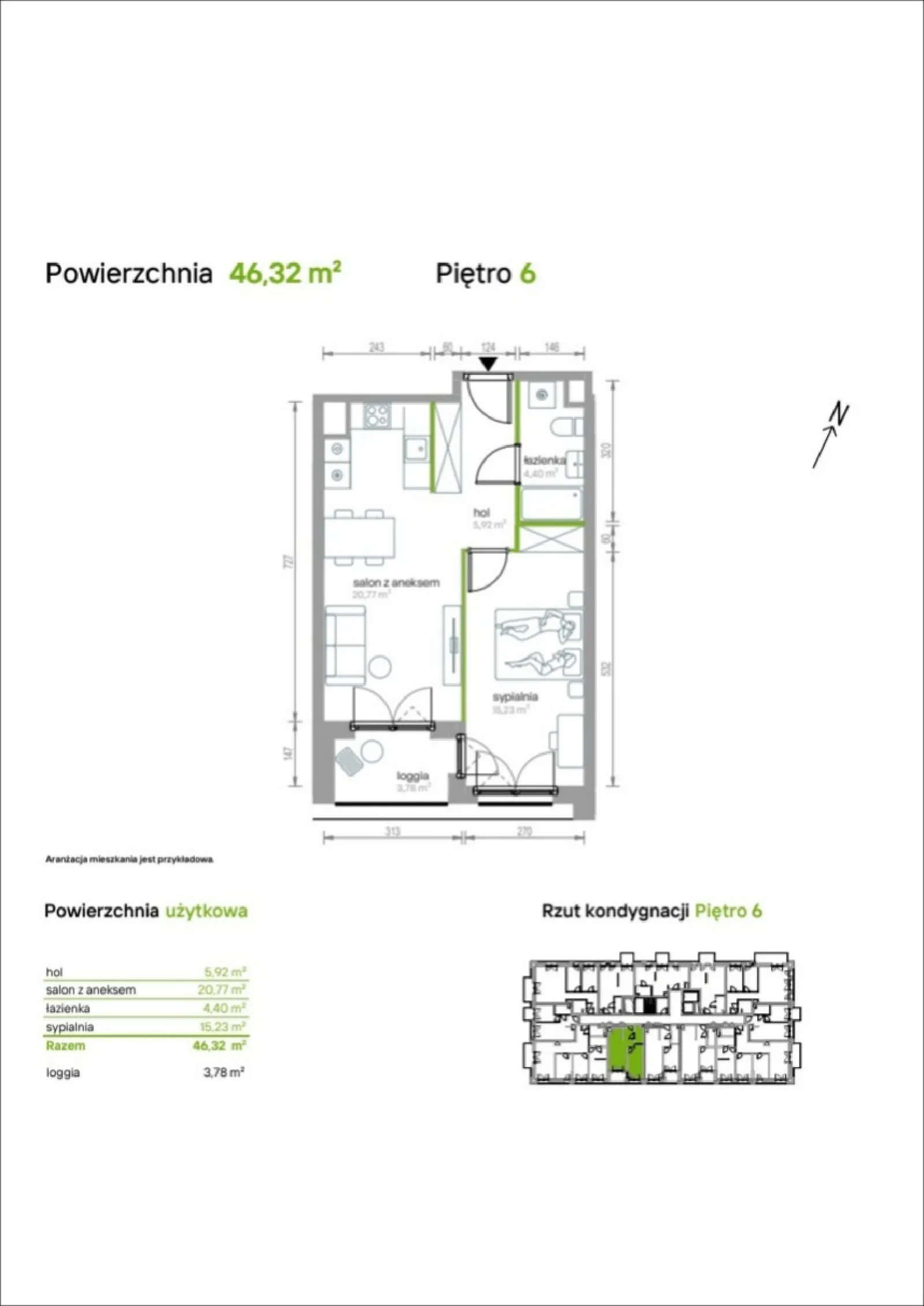 Rzut: Lokal 6/A/02, 2 pok.