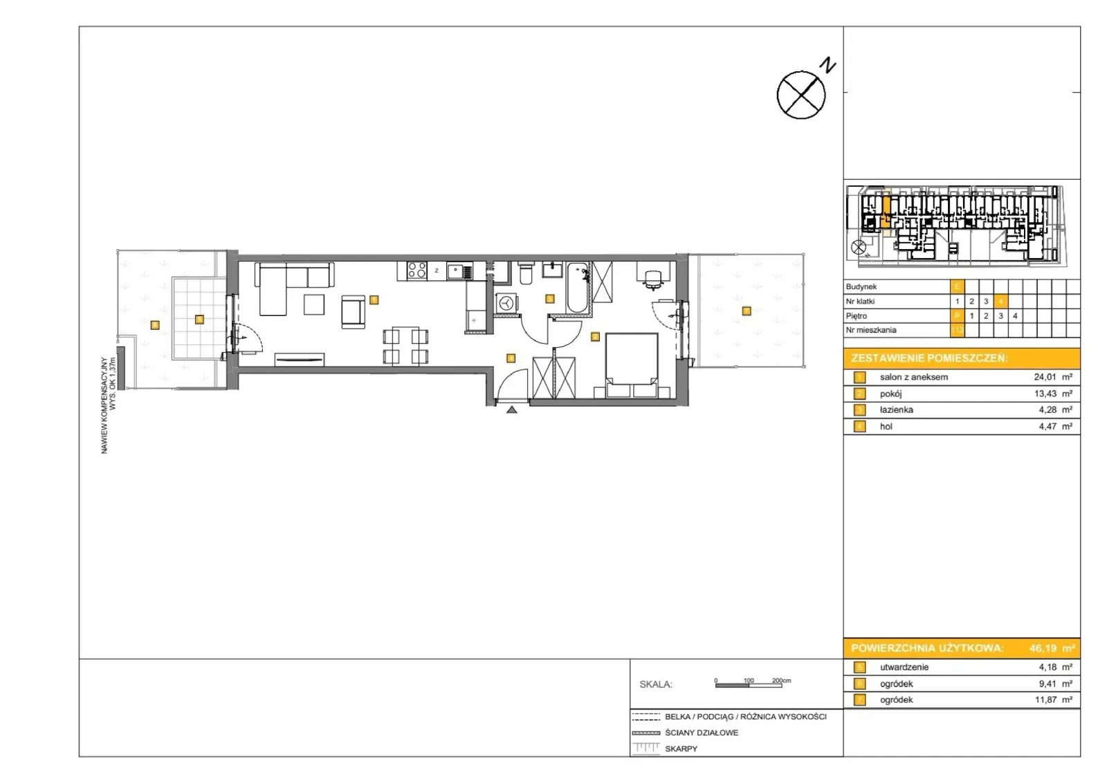 Floor plan: Apartment no. E113