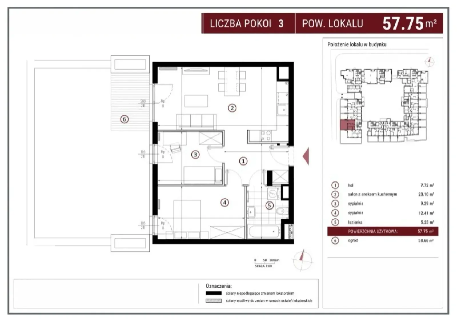 Floor plan: Apartment no. F/1/125