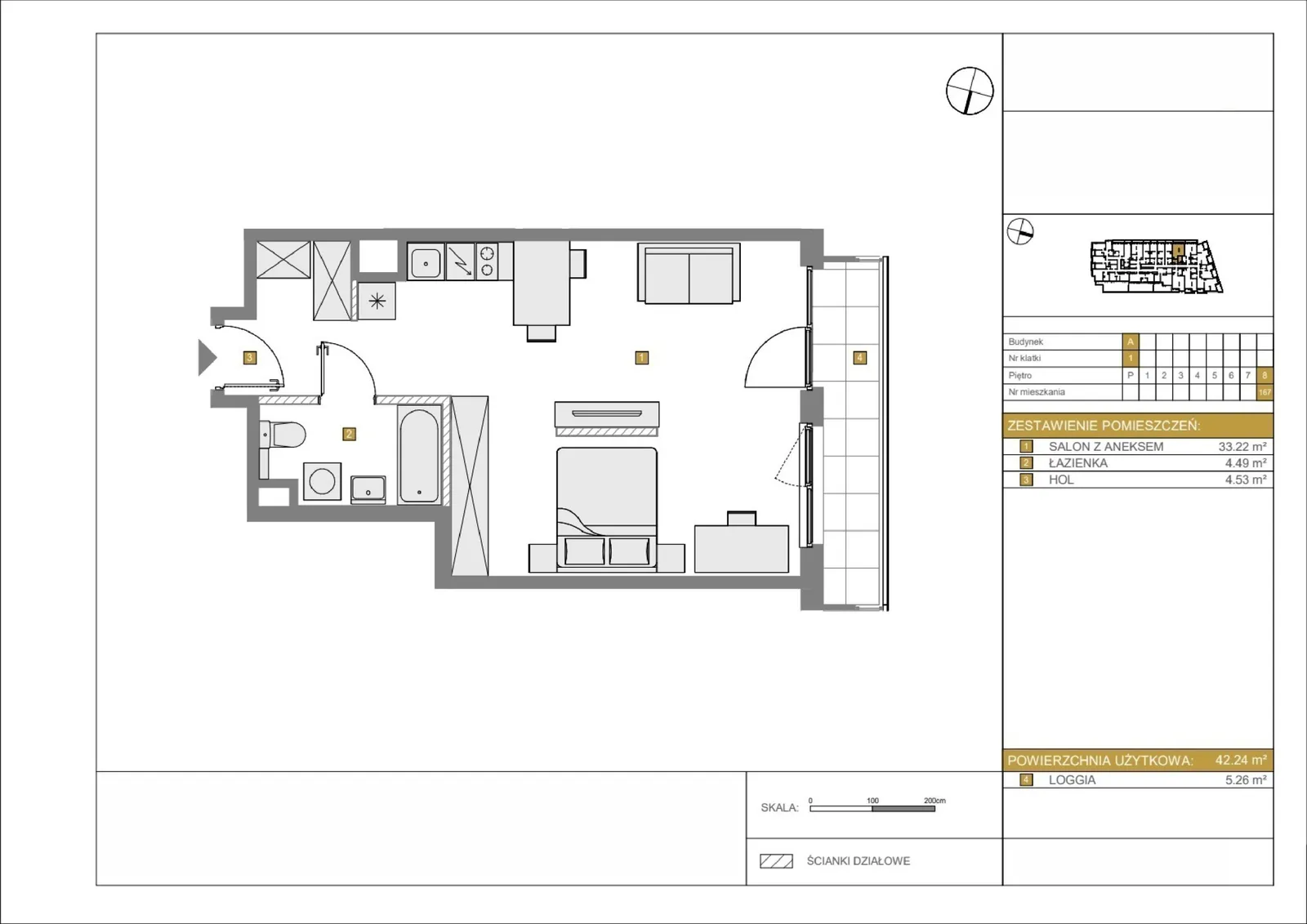 Floor plan: Apartment no. A167