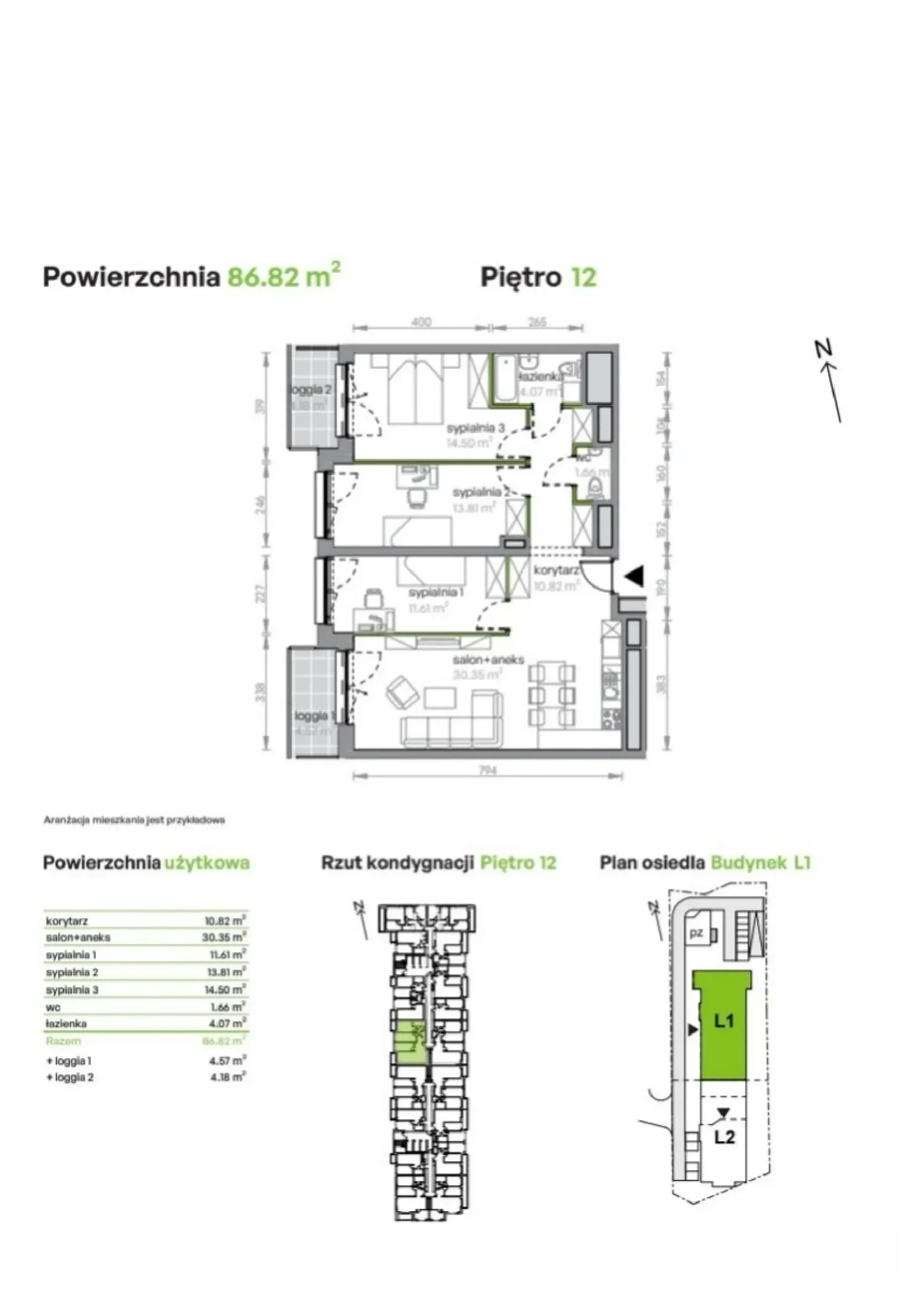 Floor plan: Apartment no. L1/12/122