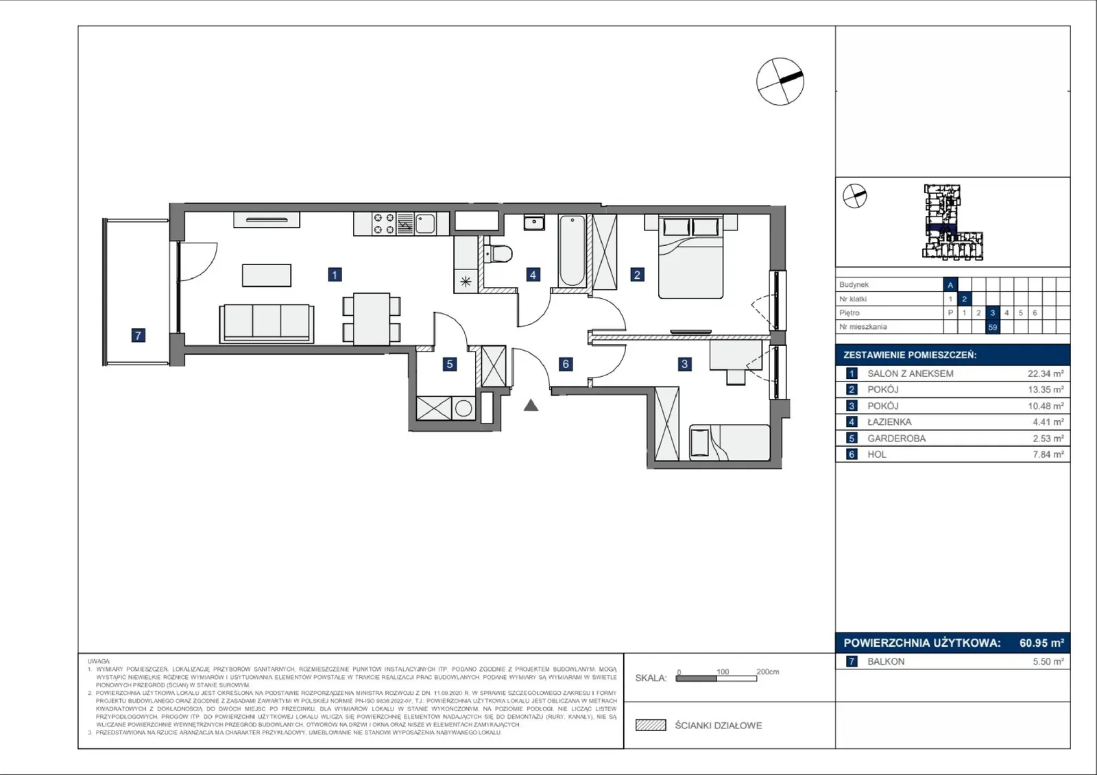 Floor plan: Apartment no. A59