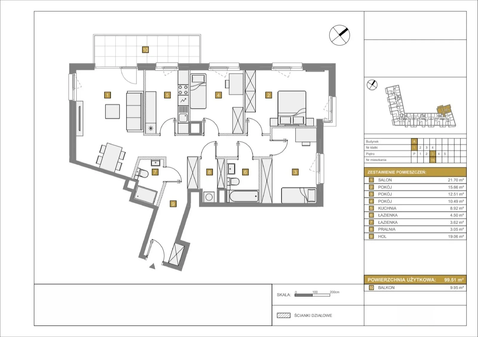 Floor plan: Apartment no. A15