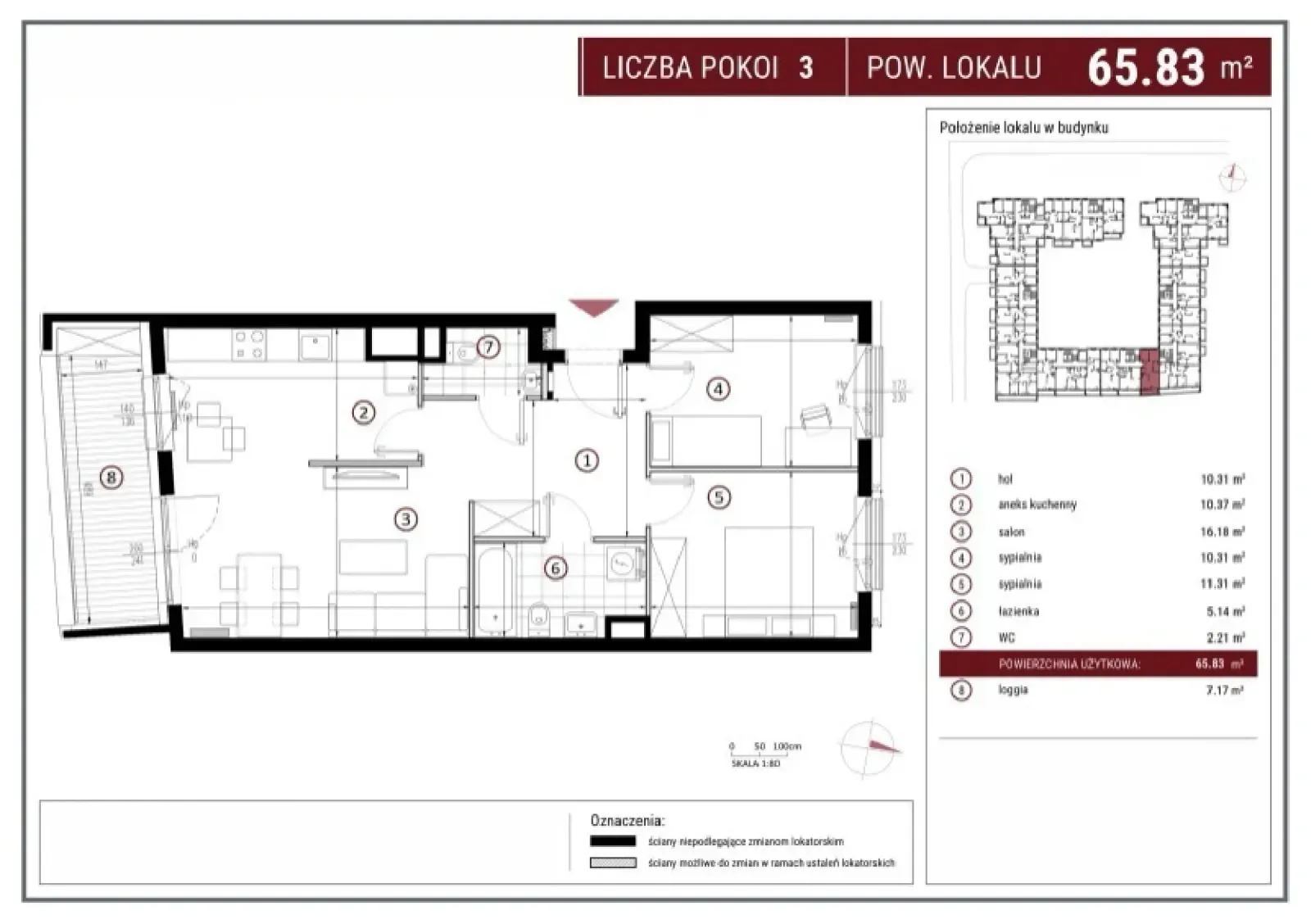 Floor plan: Apartment no. D/3/86