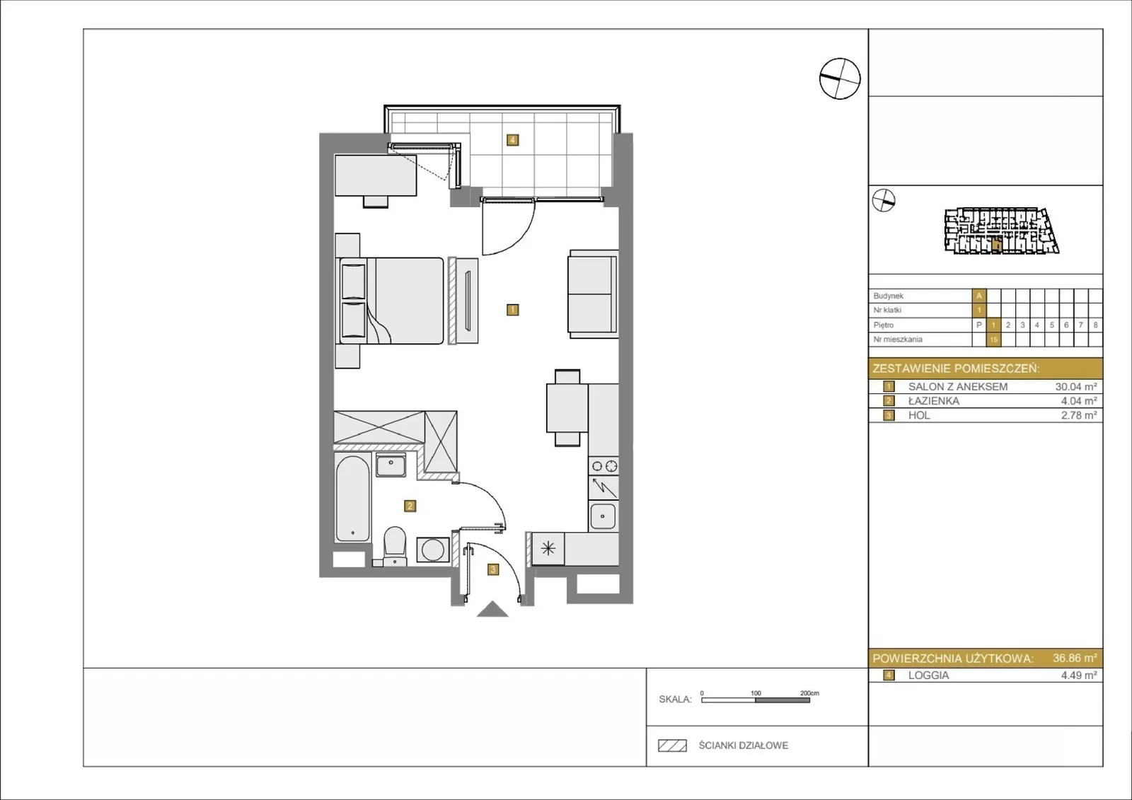 Floor plan: Apartment no. A15