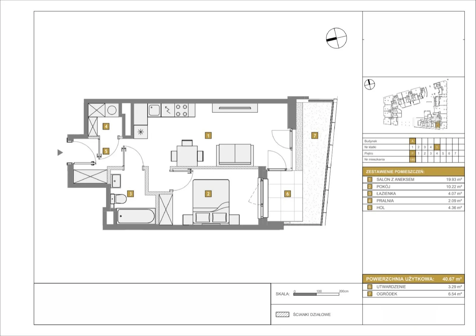 Floor plan: Apartment no. A185