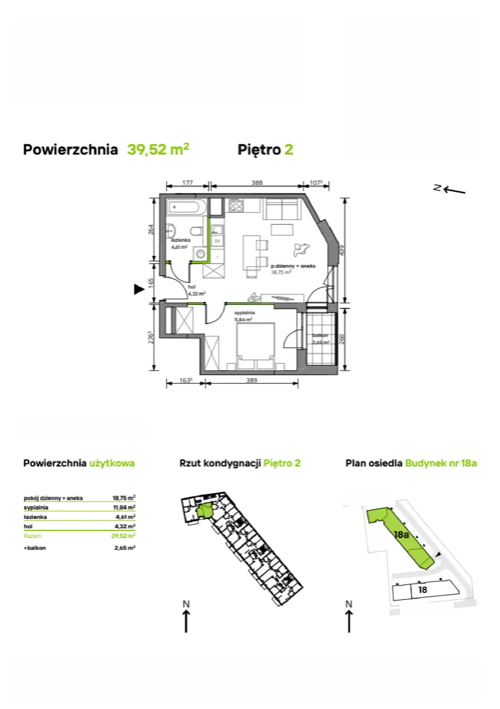 Rzut: Lokal 18A/007, 2 pok.