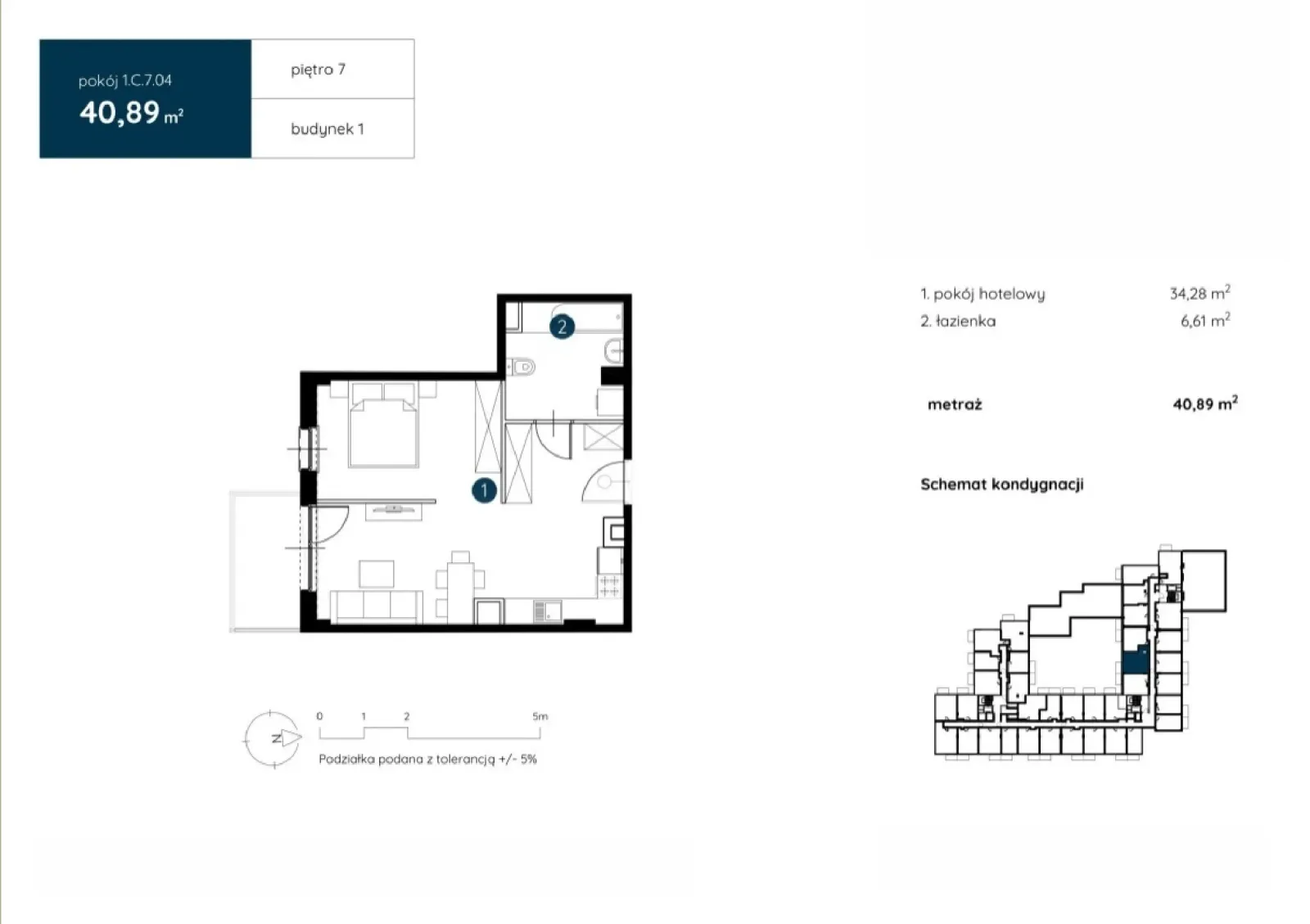Floor plan: Apartment no. 1.C.7.04