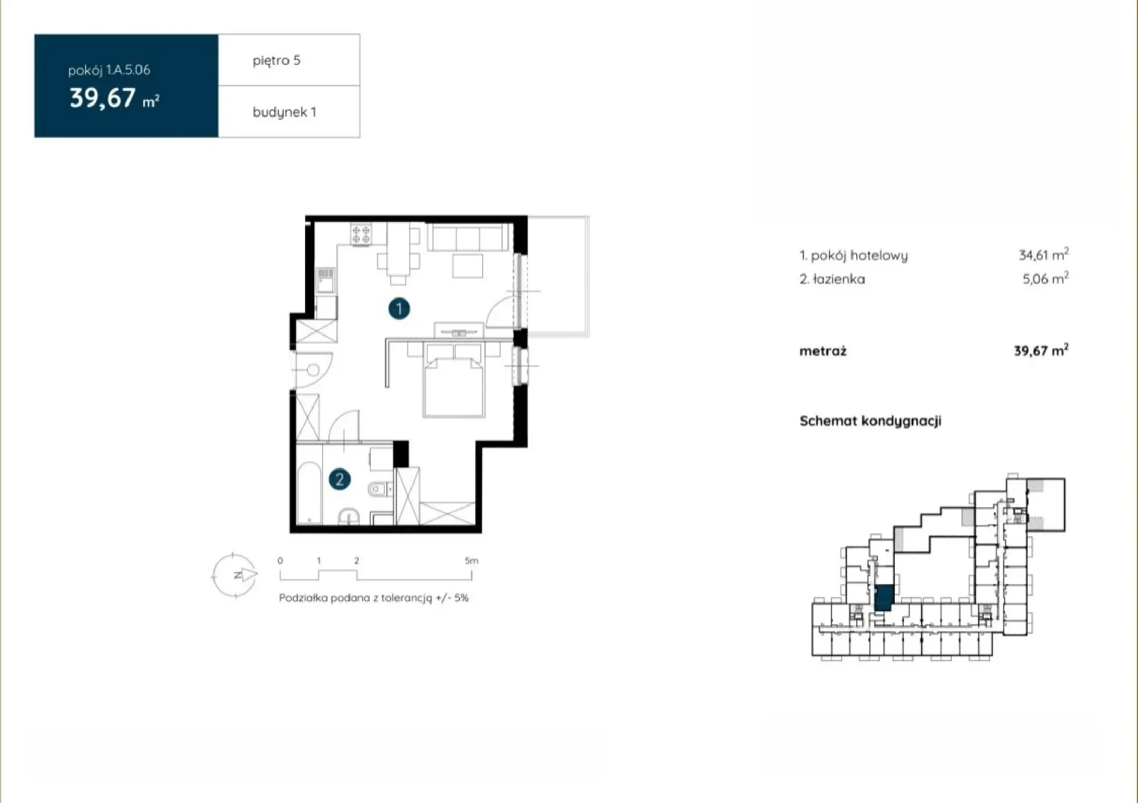 Floor plan: Apartment no. 1.A.5.06