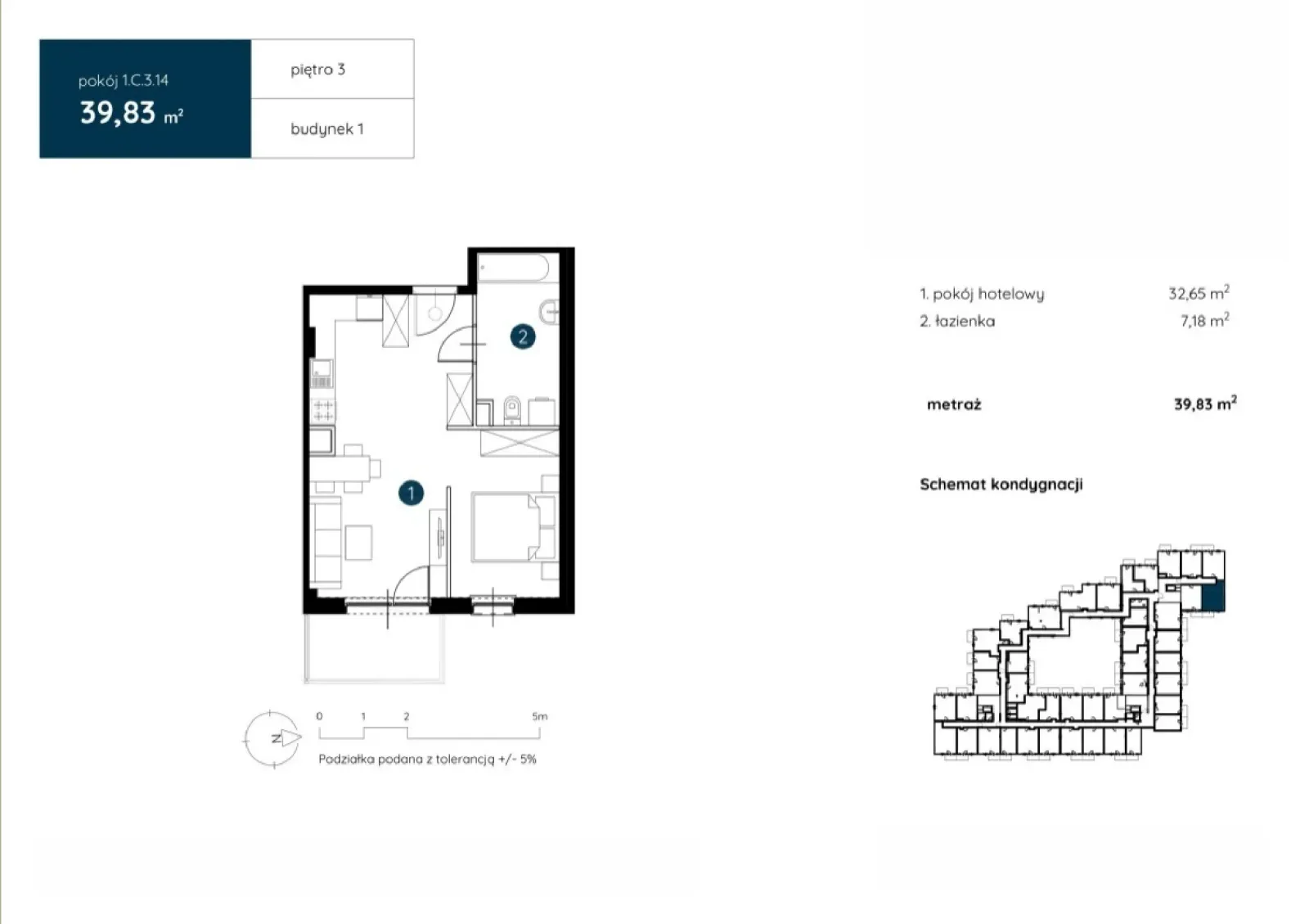 Floor plan: Apartment no. 1.C.3.14