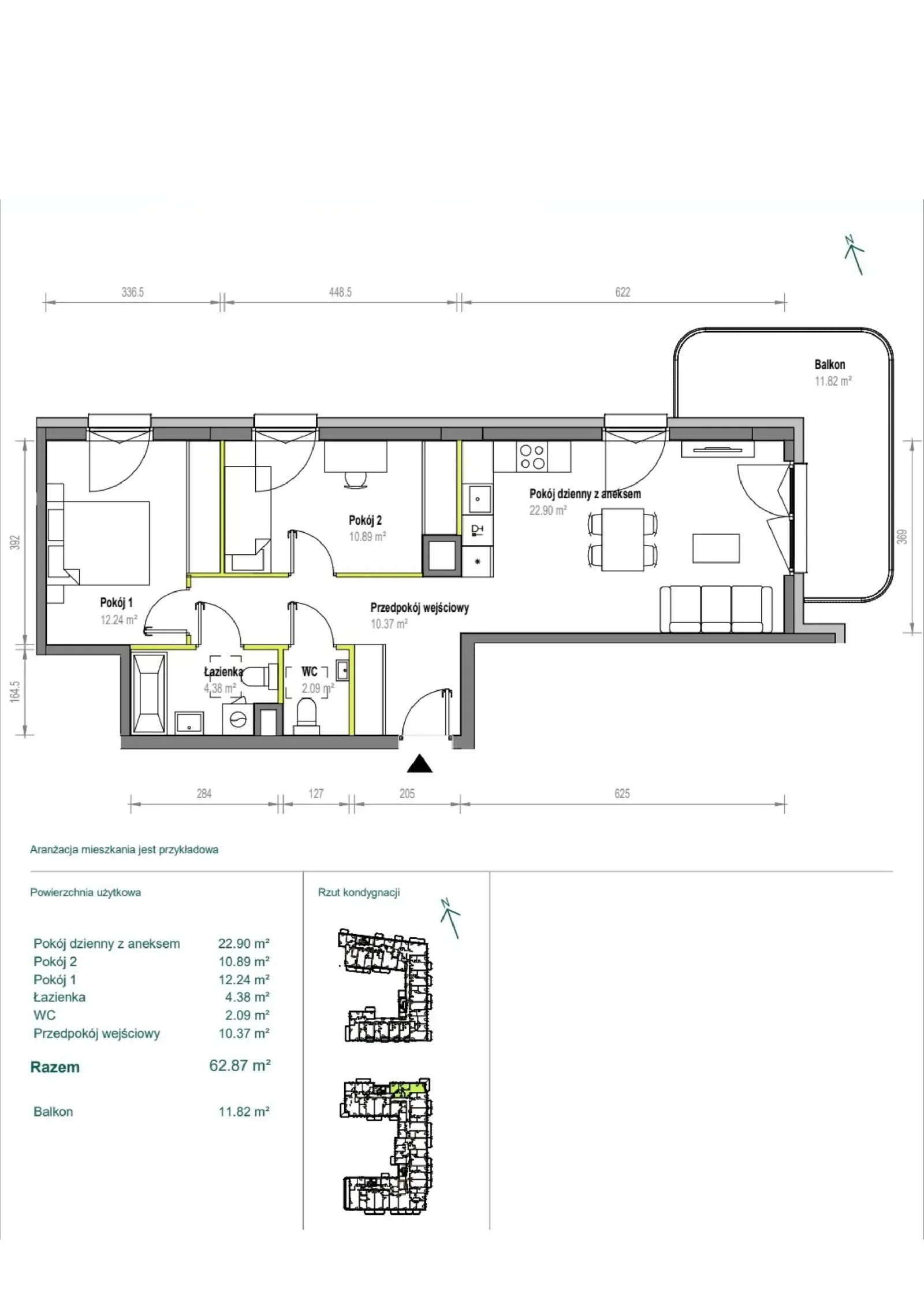 Floor plan: Apartment no. B/1/101