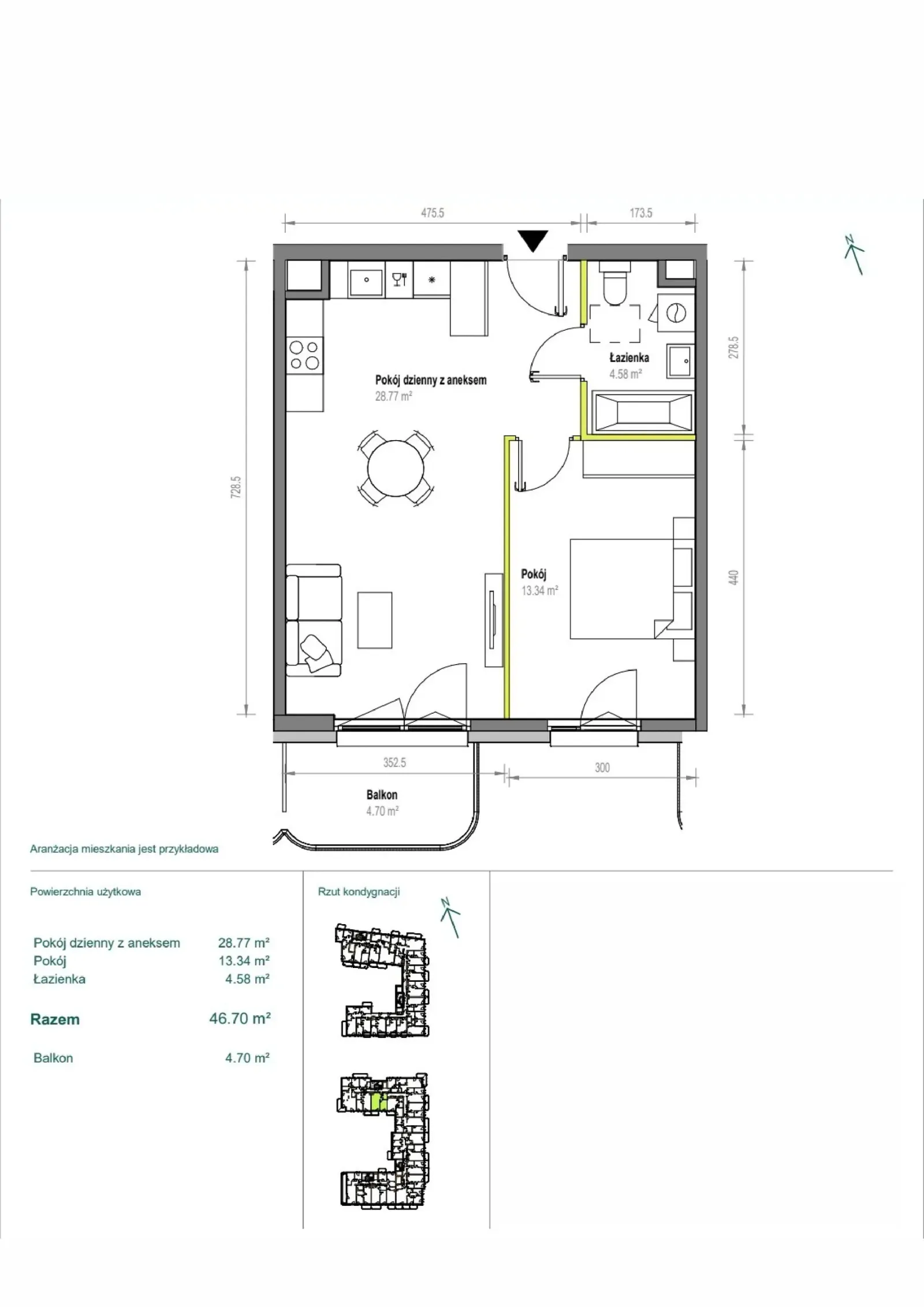 Floor plan: Apartment no. B/1/96