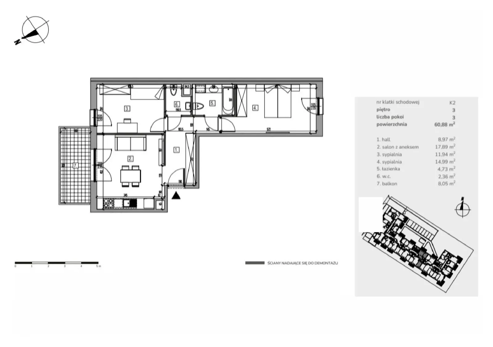 Floor plan: Lokal Apartament M3/12, 3 pok.