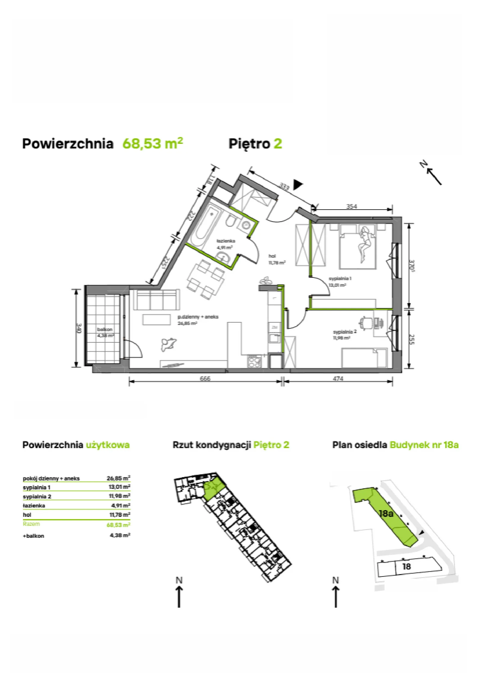 Rzut: Lokal 18A/006, 3 pok.