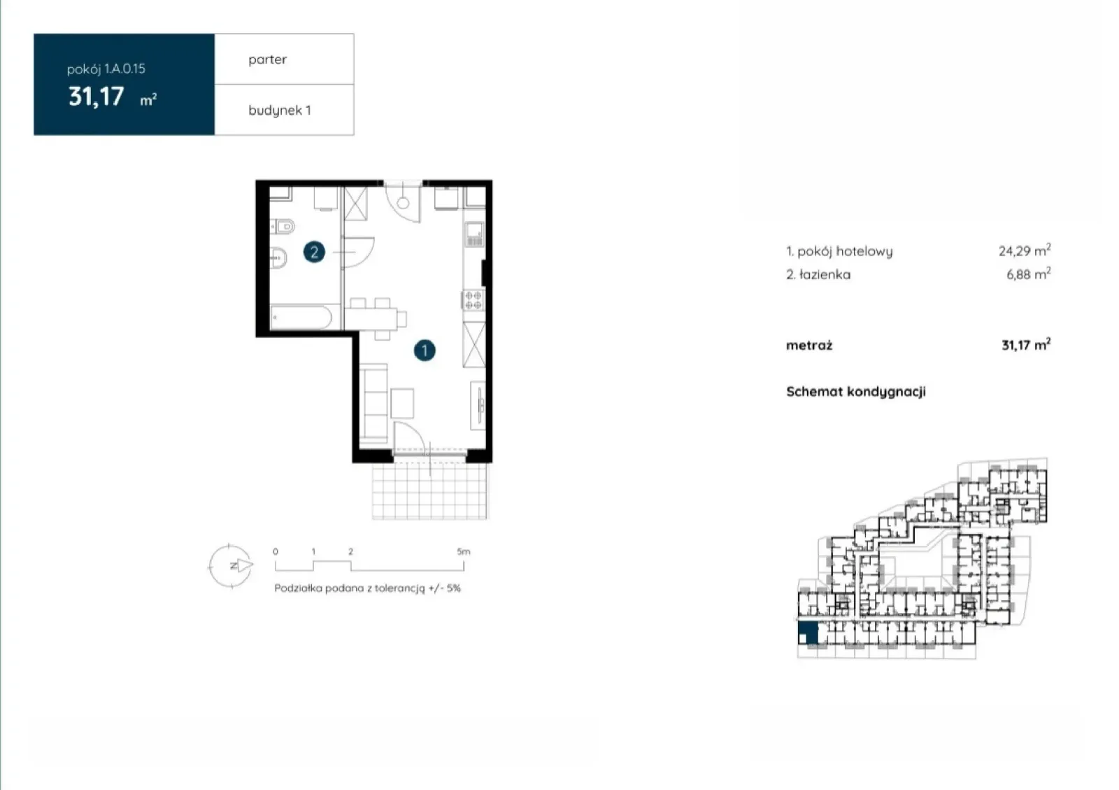 Floor plan: Apartment no. 1.A.0.15