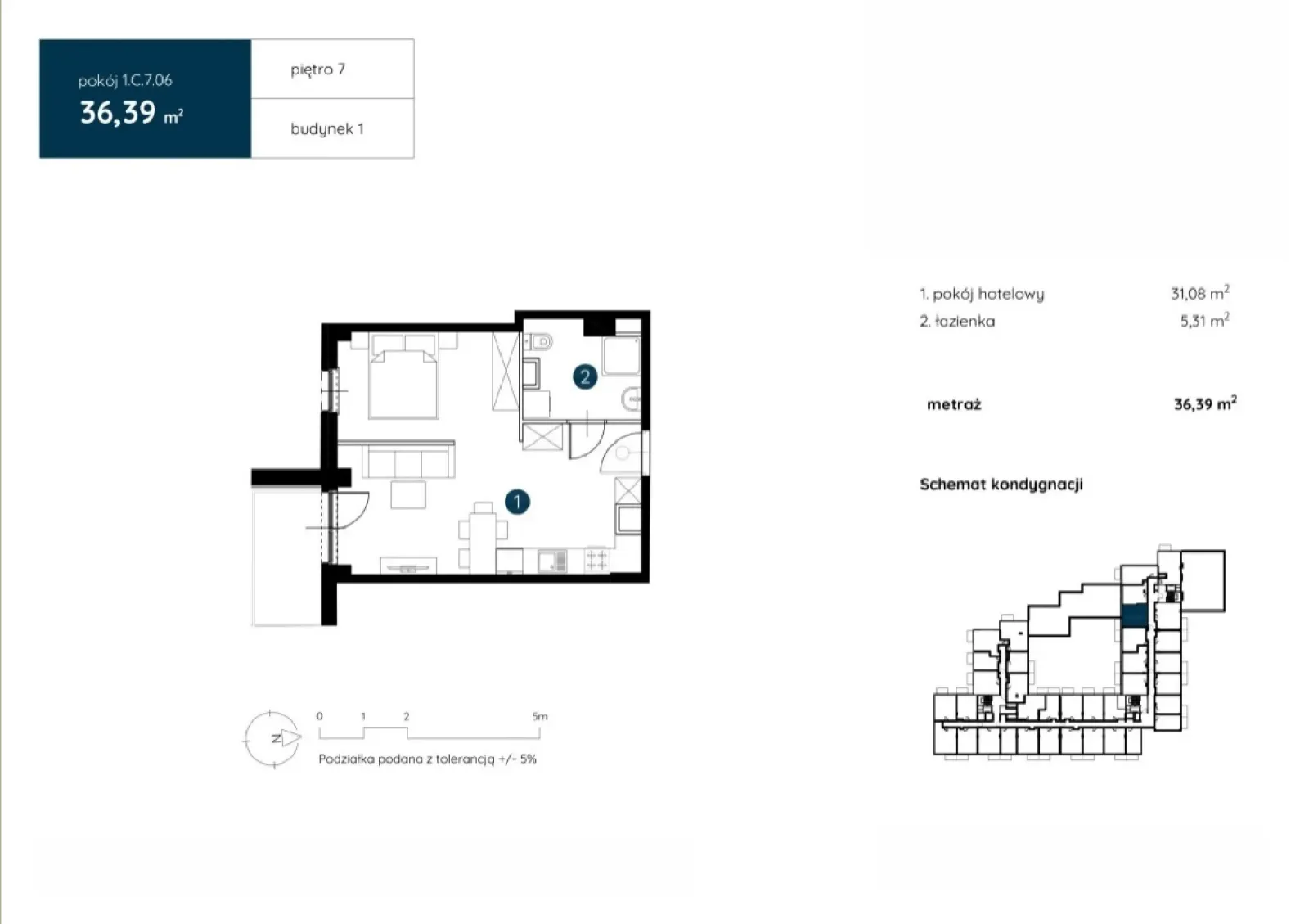 Floor plan: Apartment no. 1.C.7.06