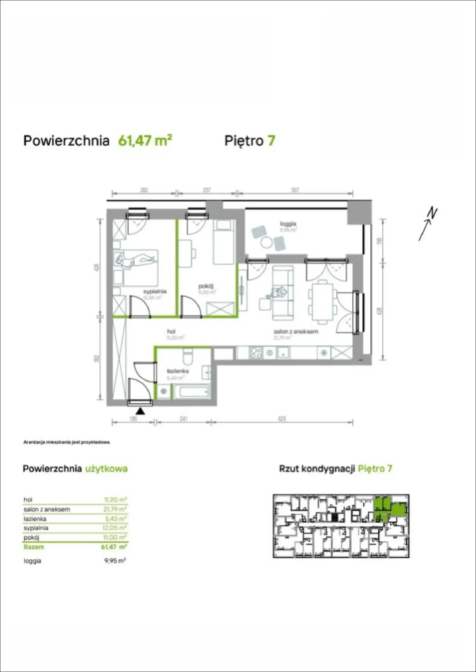 Rzut: Lokal 7/A/07, 3 pok.