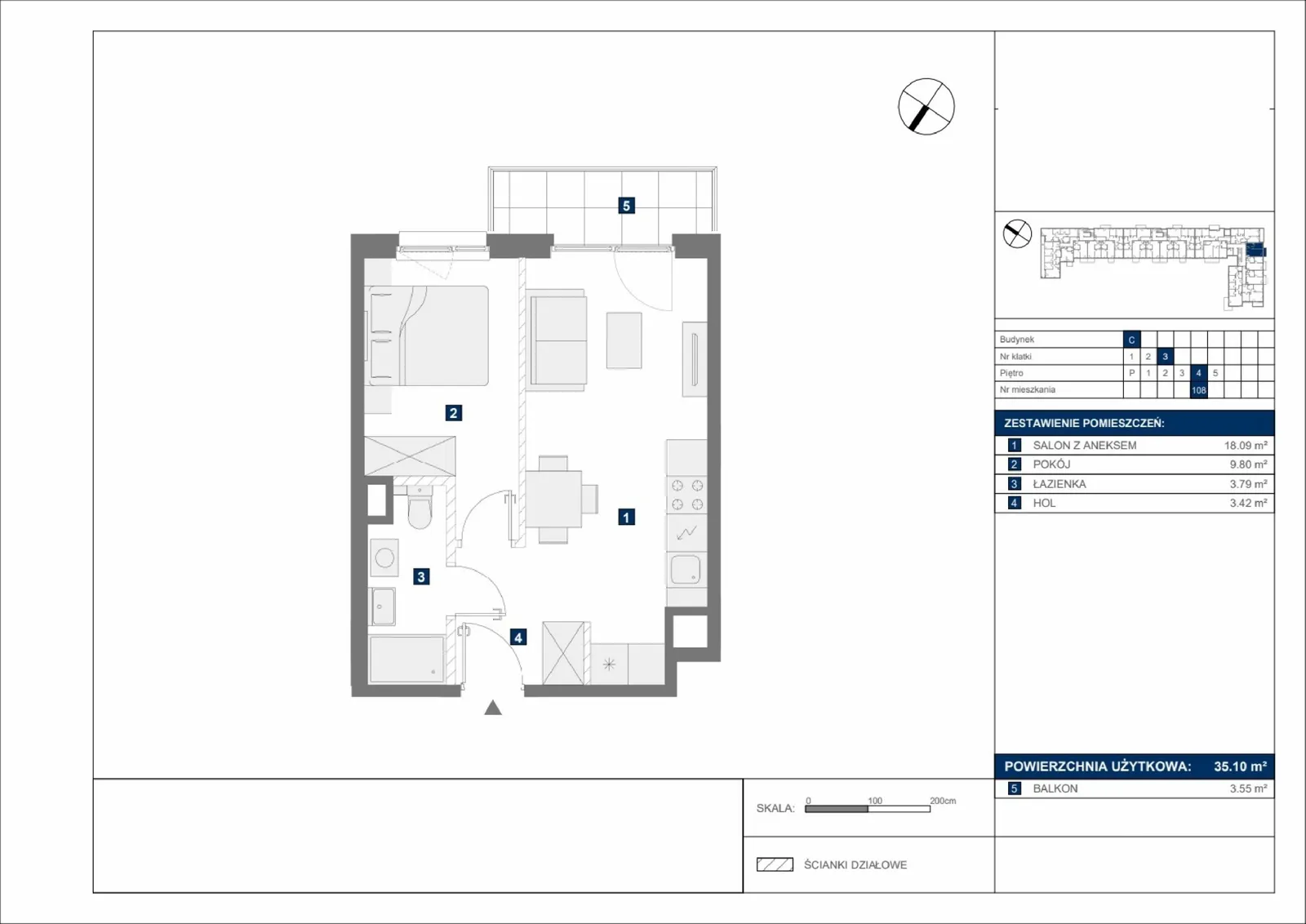 Floor plan: Apartment no. C108