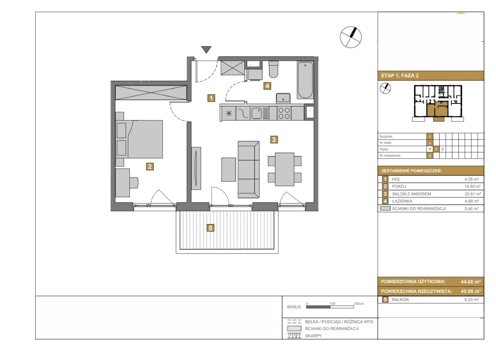 Floor plan: Apartment no. J5