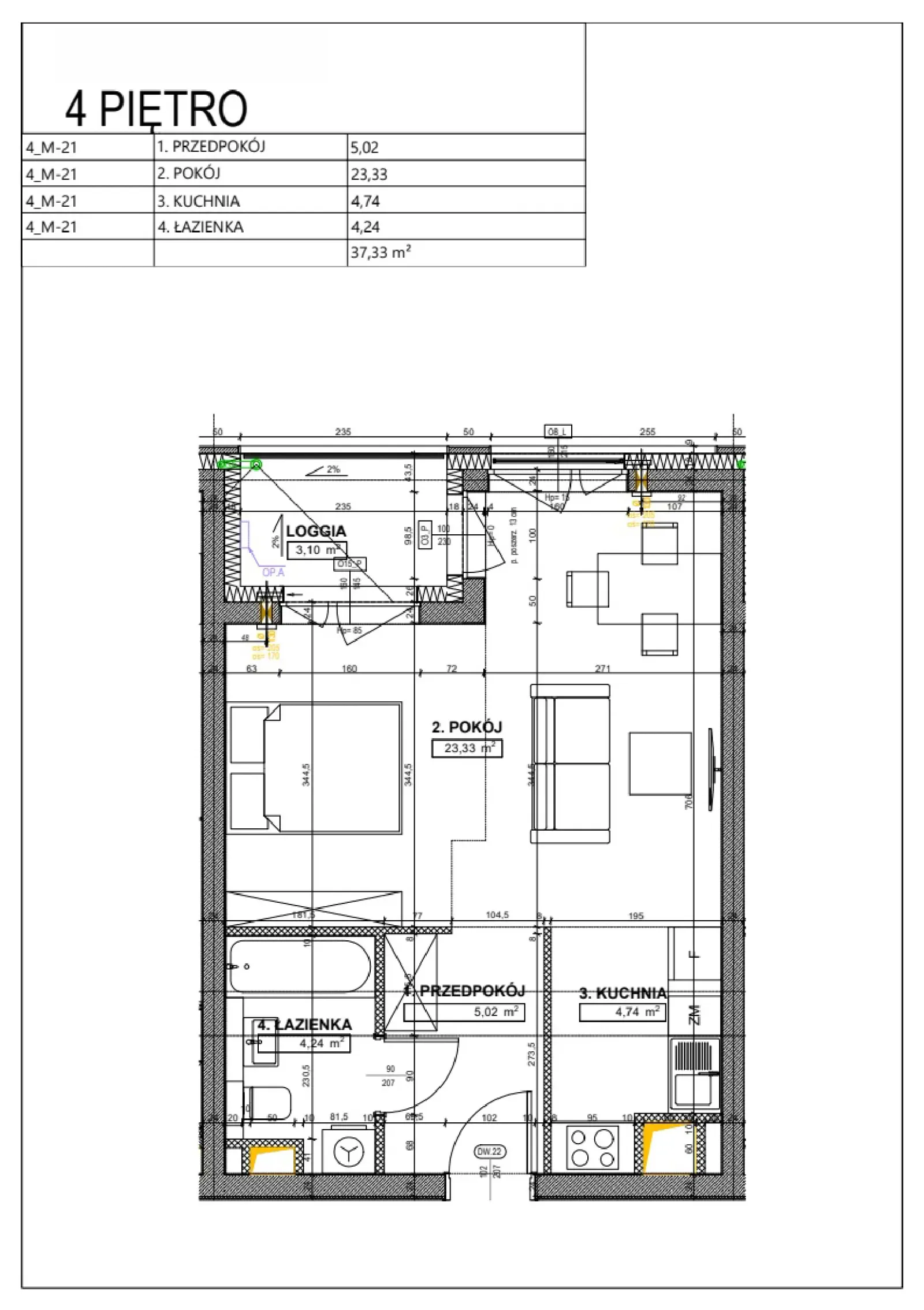 Floor plan: Apartment no. B50