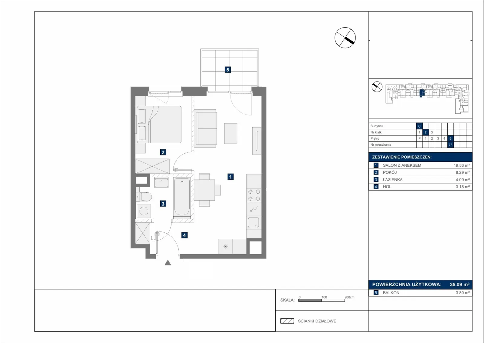 Floor plan: Apartment no. C73