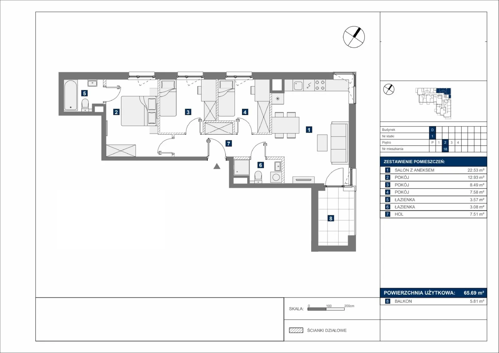 Floor plan: Apartment no. D18