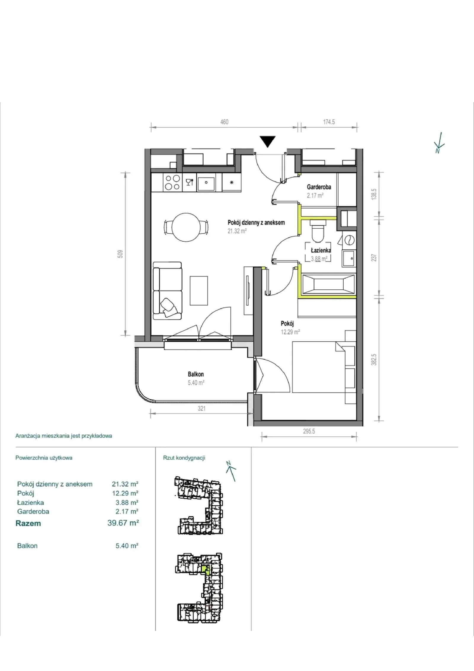 Floor plan: Apartment no. B/1/89