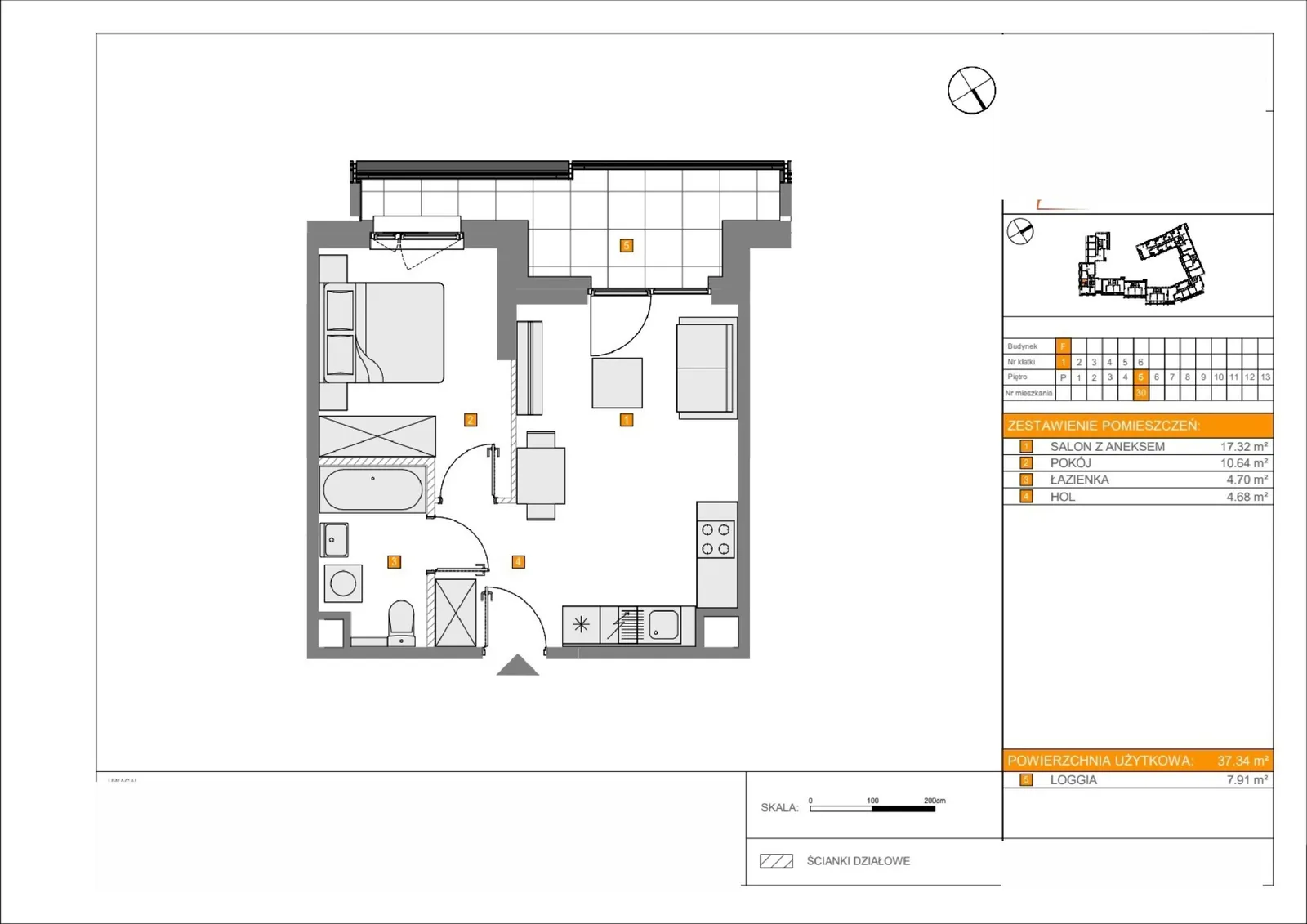 Floor plan: Lokal F 30, 2 pok.