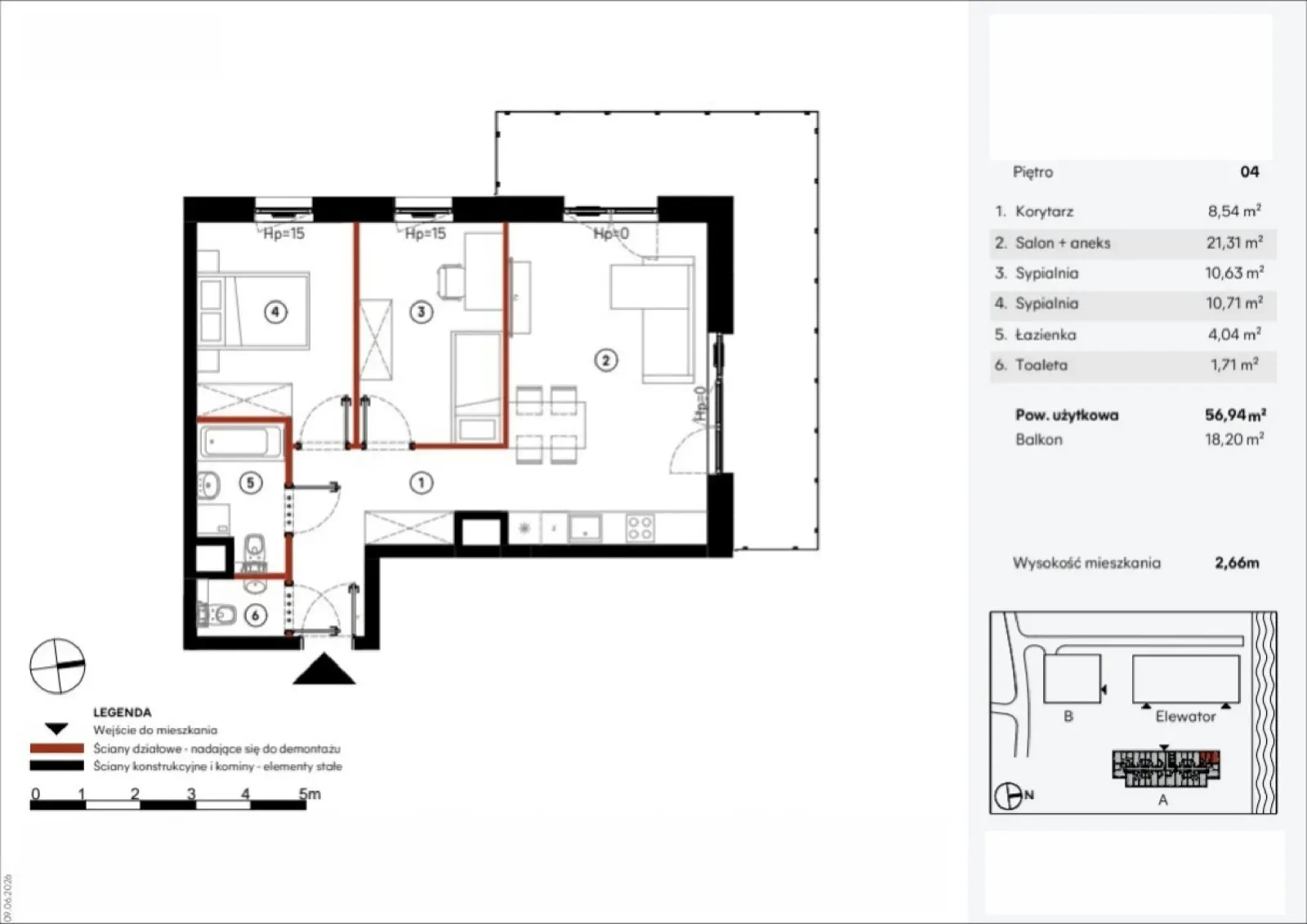 Floor plan: Apartment no. A.4.3