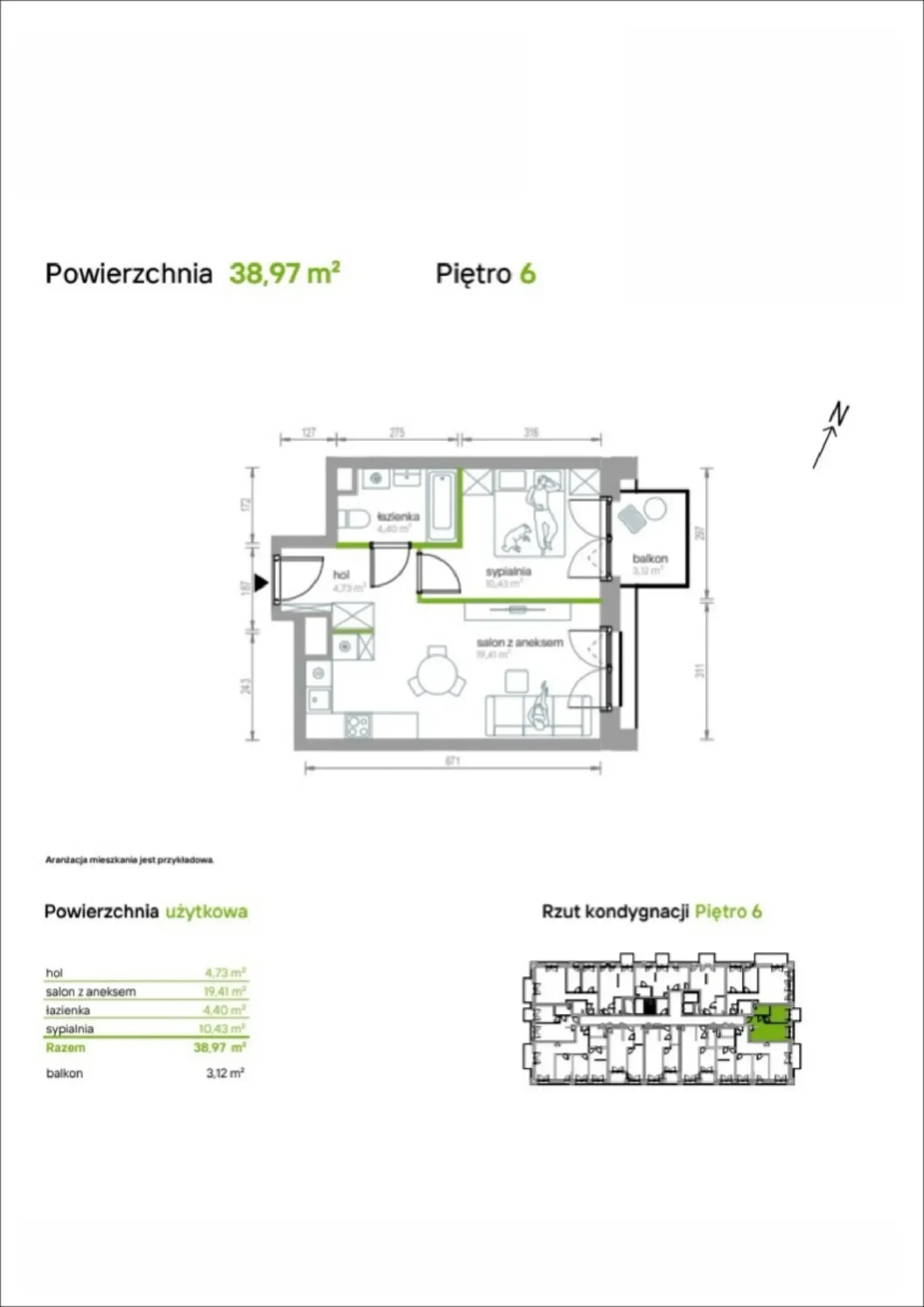Rzut: Lokal 6/A/06, 2 pok.
