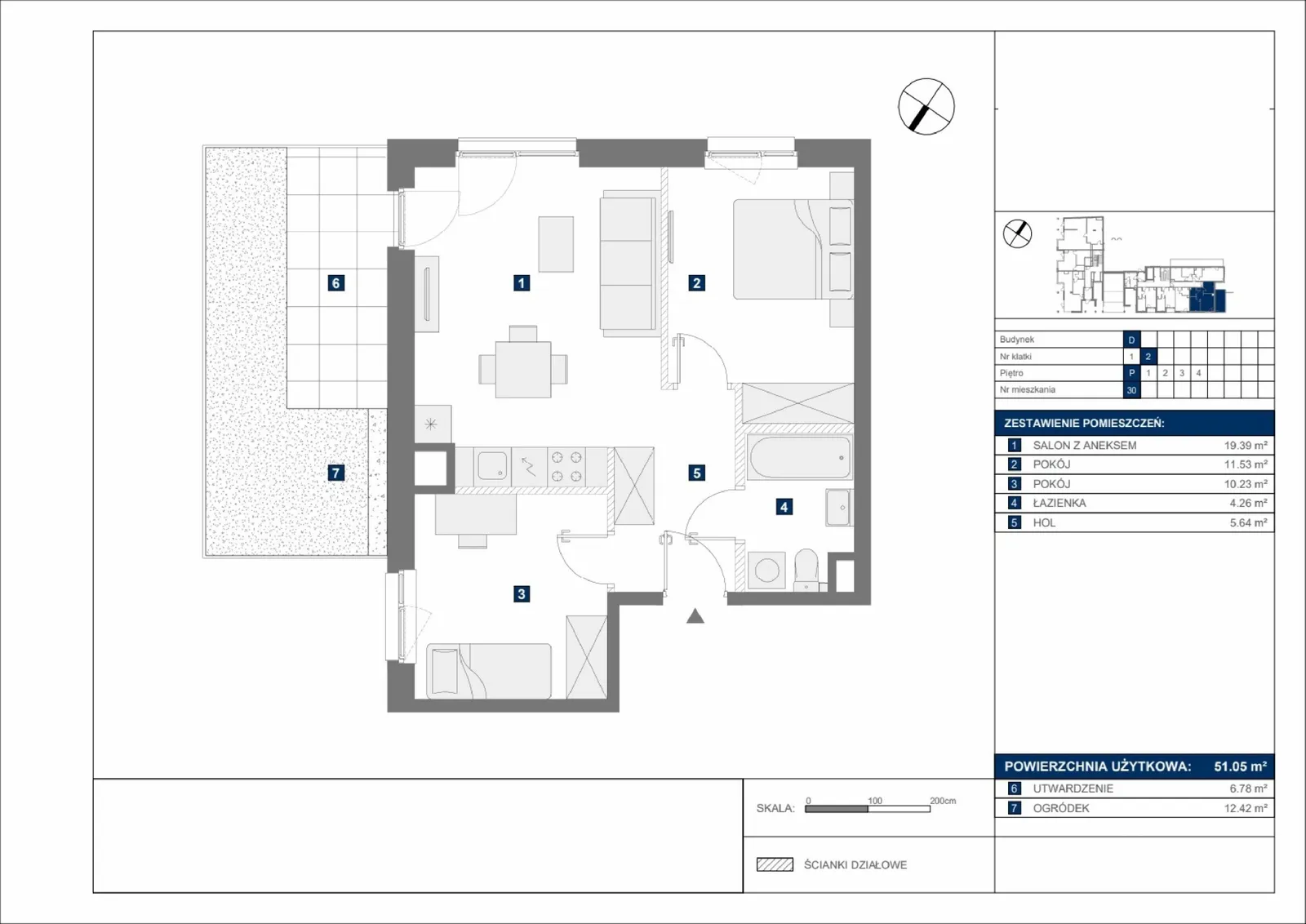 Floor plan: Apartment no. D30