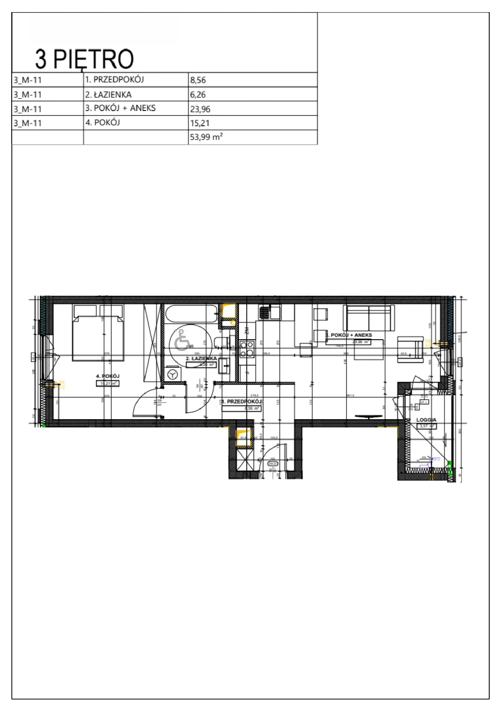 Floor plan: Apartment no. B27